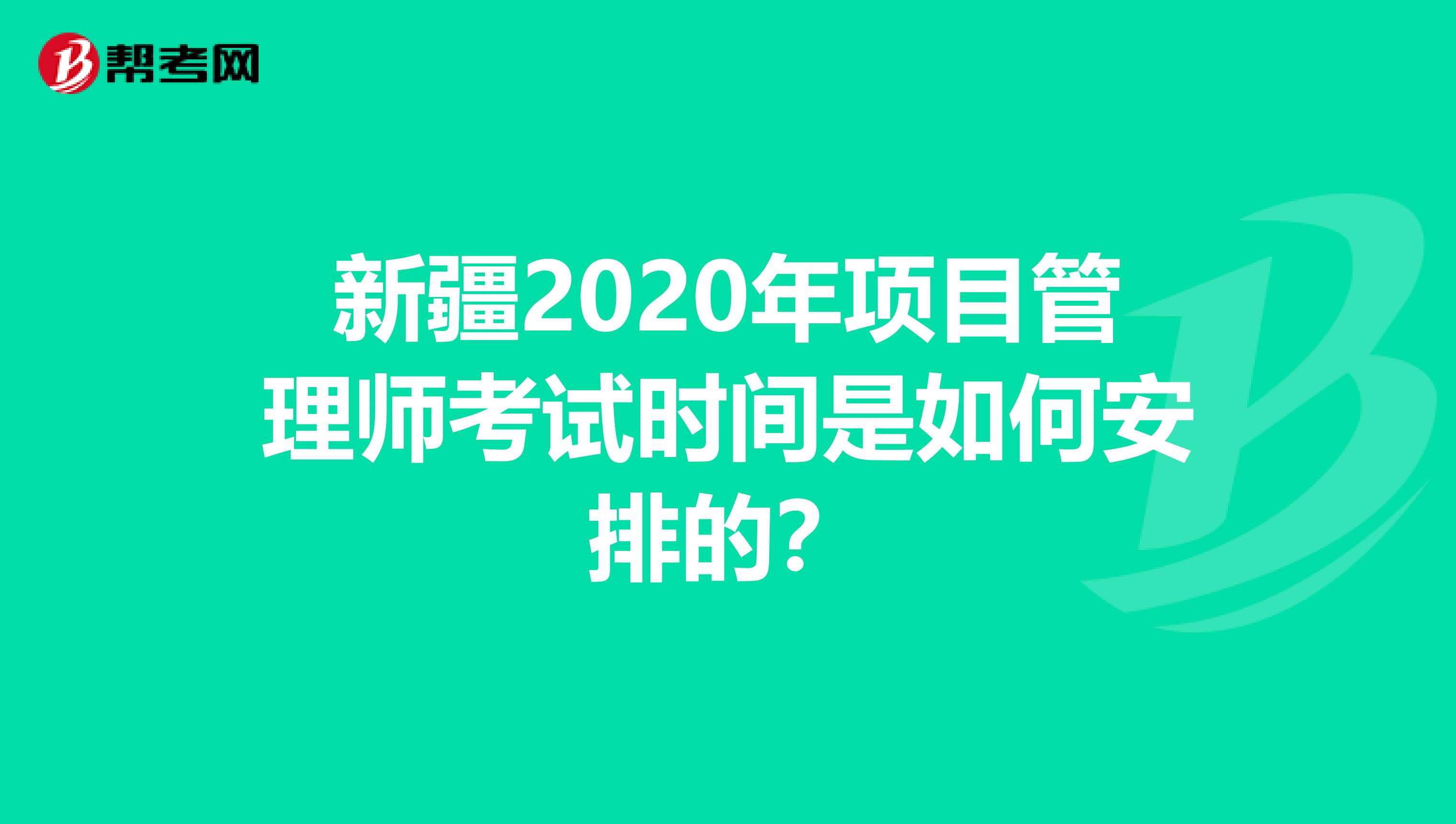 新疆2020年项目管理师考试时间是如何安排的？