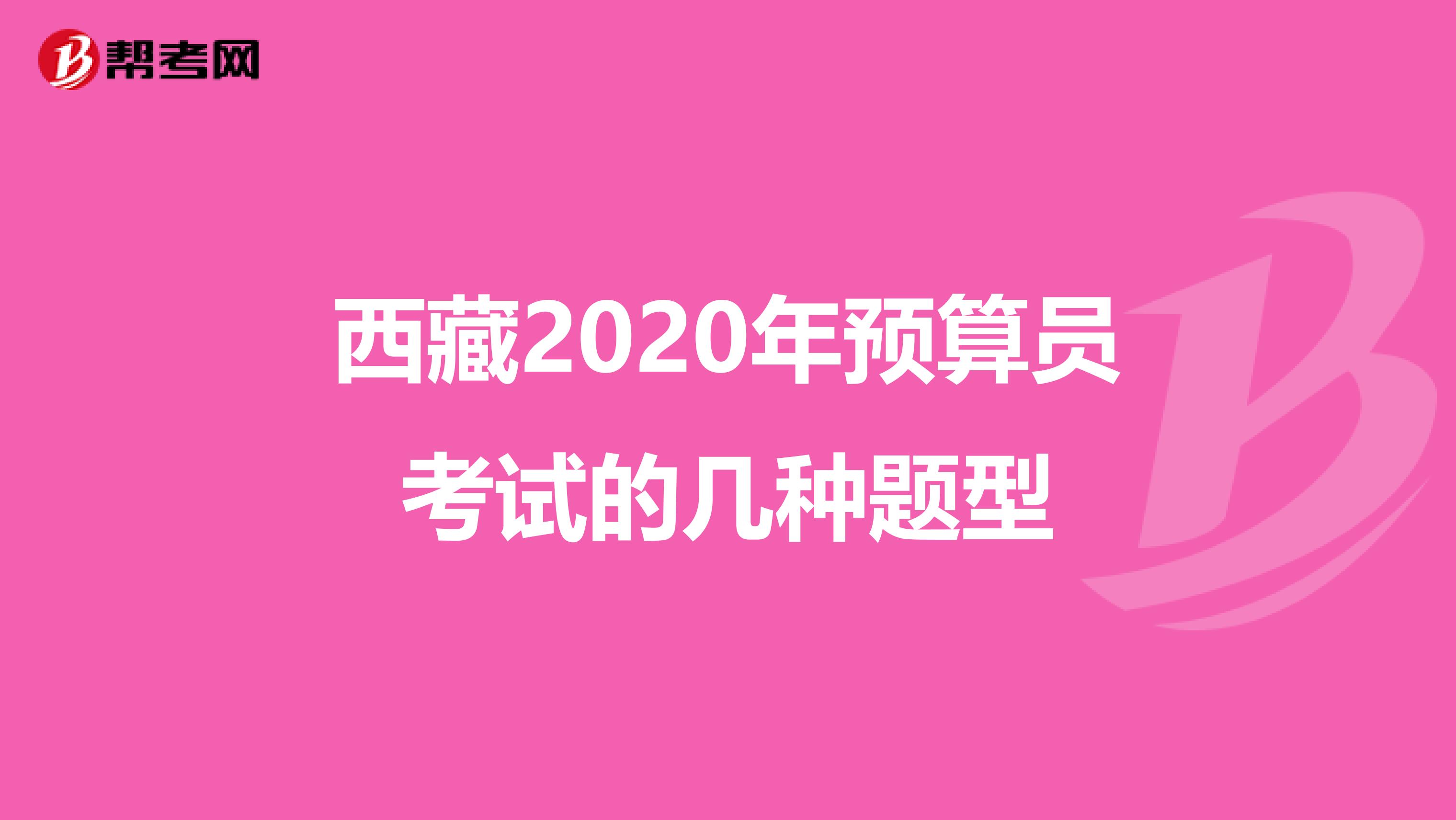 西藏2020年预算员考试的几种题型