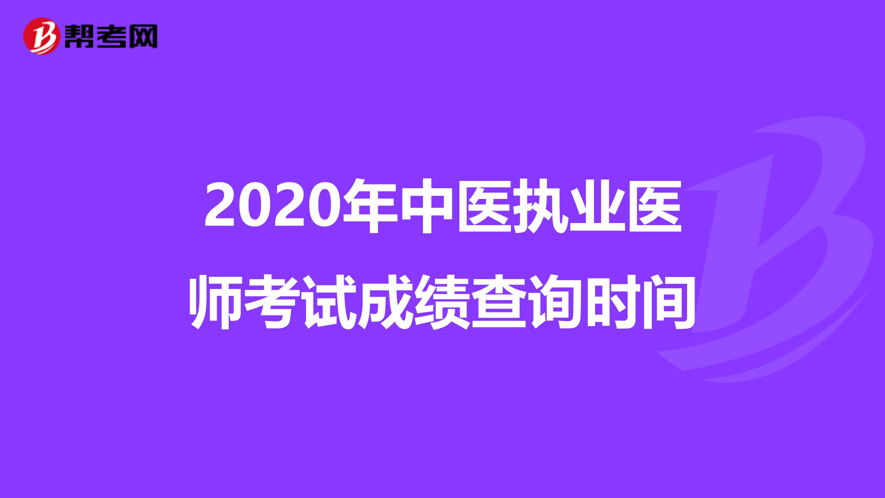 2020年中医执业医师考试成绩查询时间