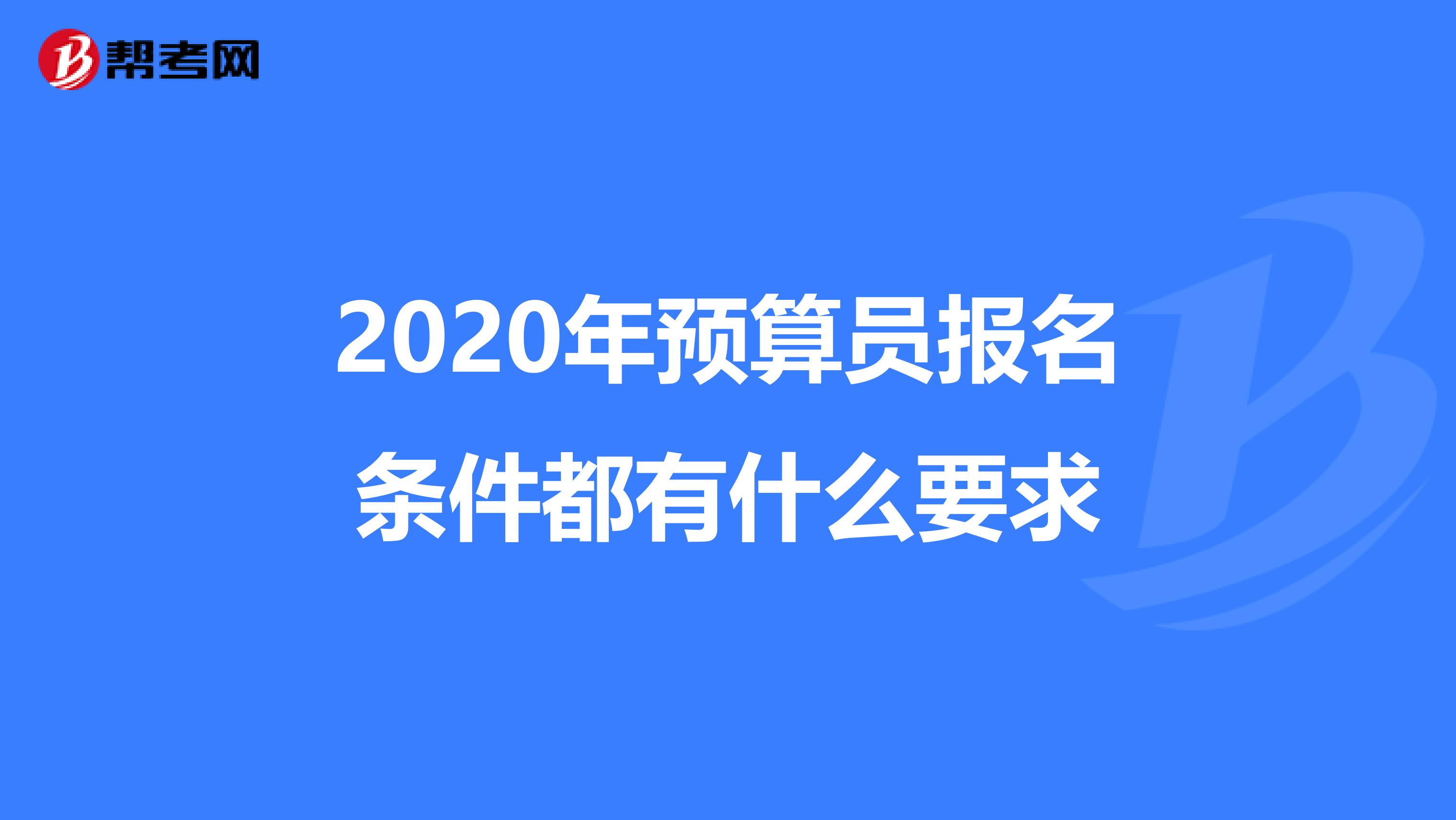 2020年預算員報名條件都有什么要求