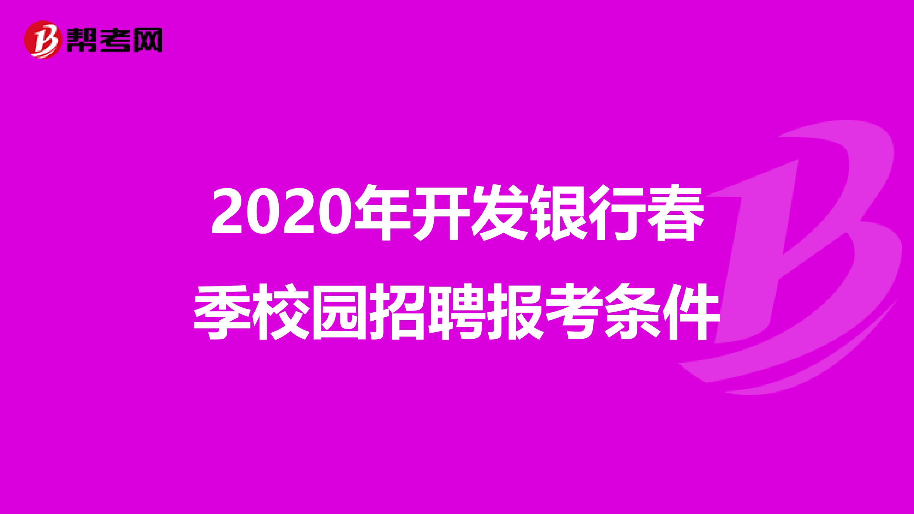 2020年开发银行春季校园招聘报考条件