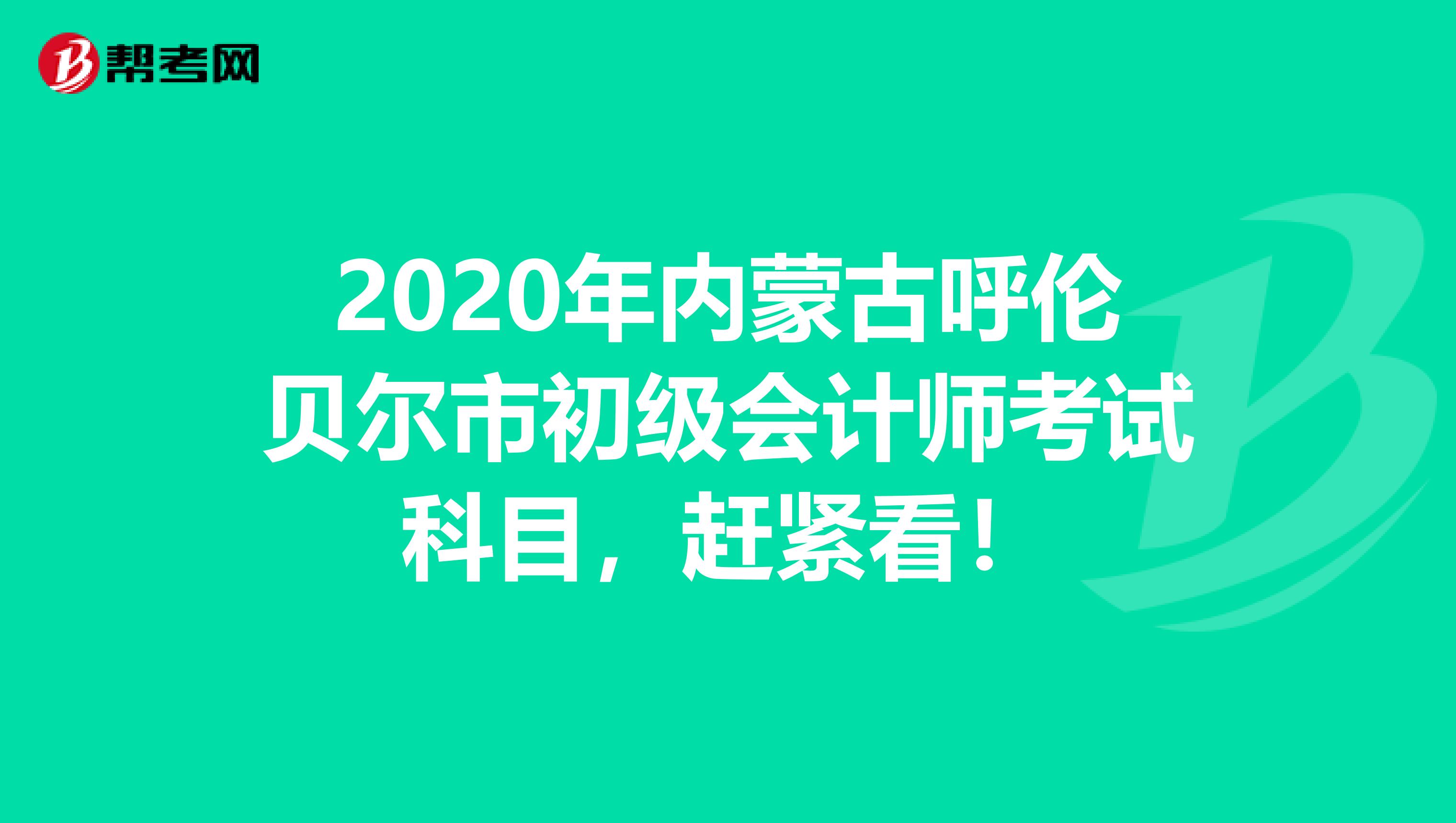 2020年内蒙古呼伦贝尔市初级会计师考试科目，赶紧看！