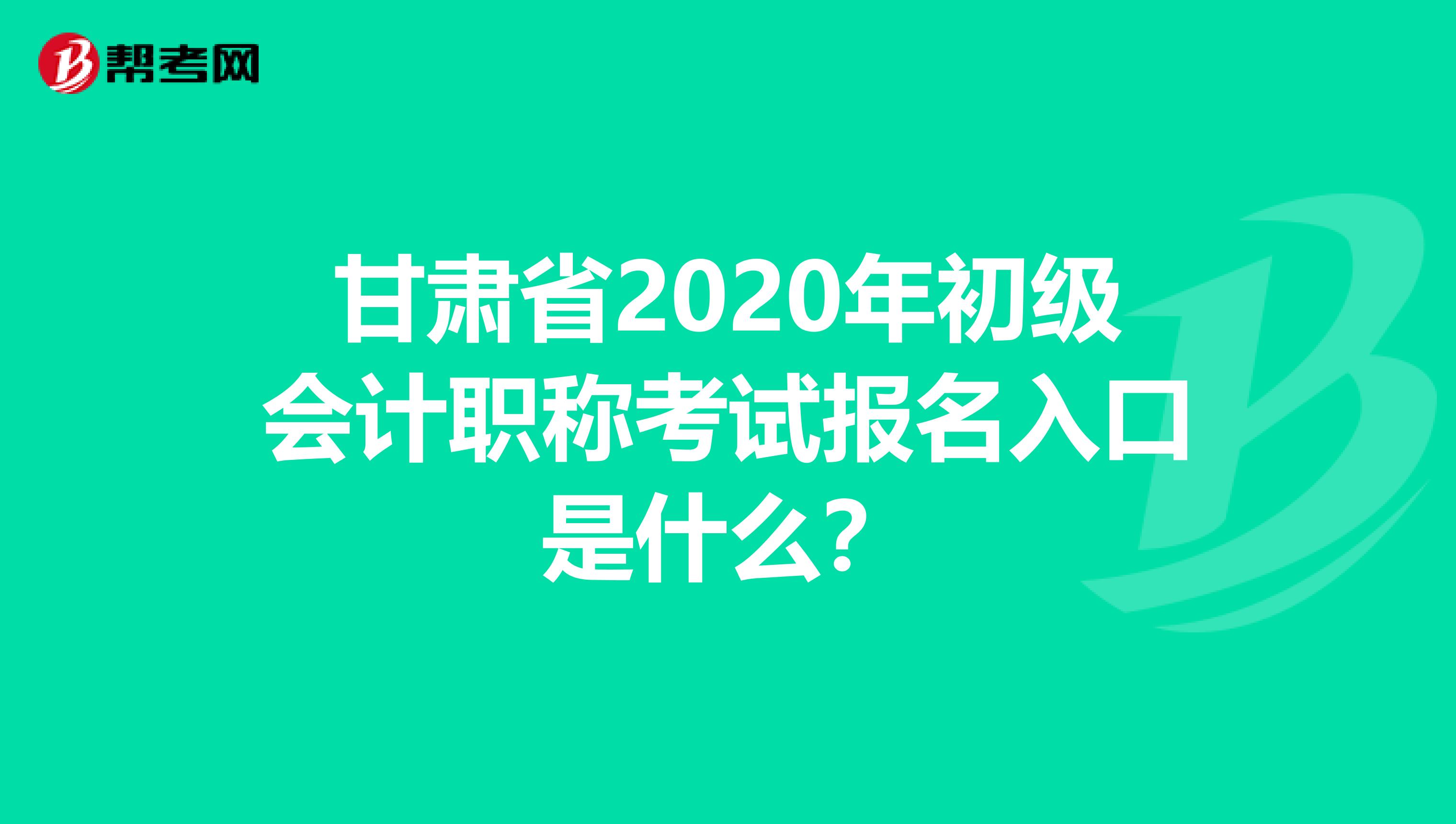 甘肅省2020年初級(jí)會(huì)計(jì)職稱(chēng)考試報(bào)名入口是什么?