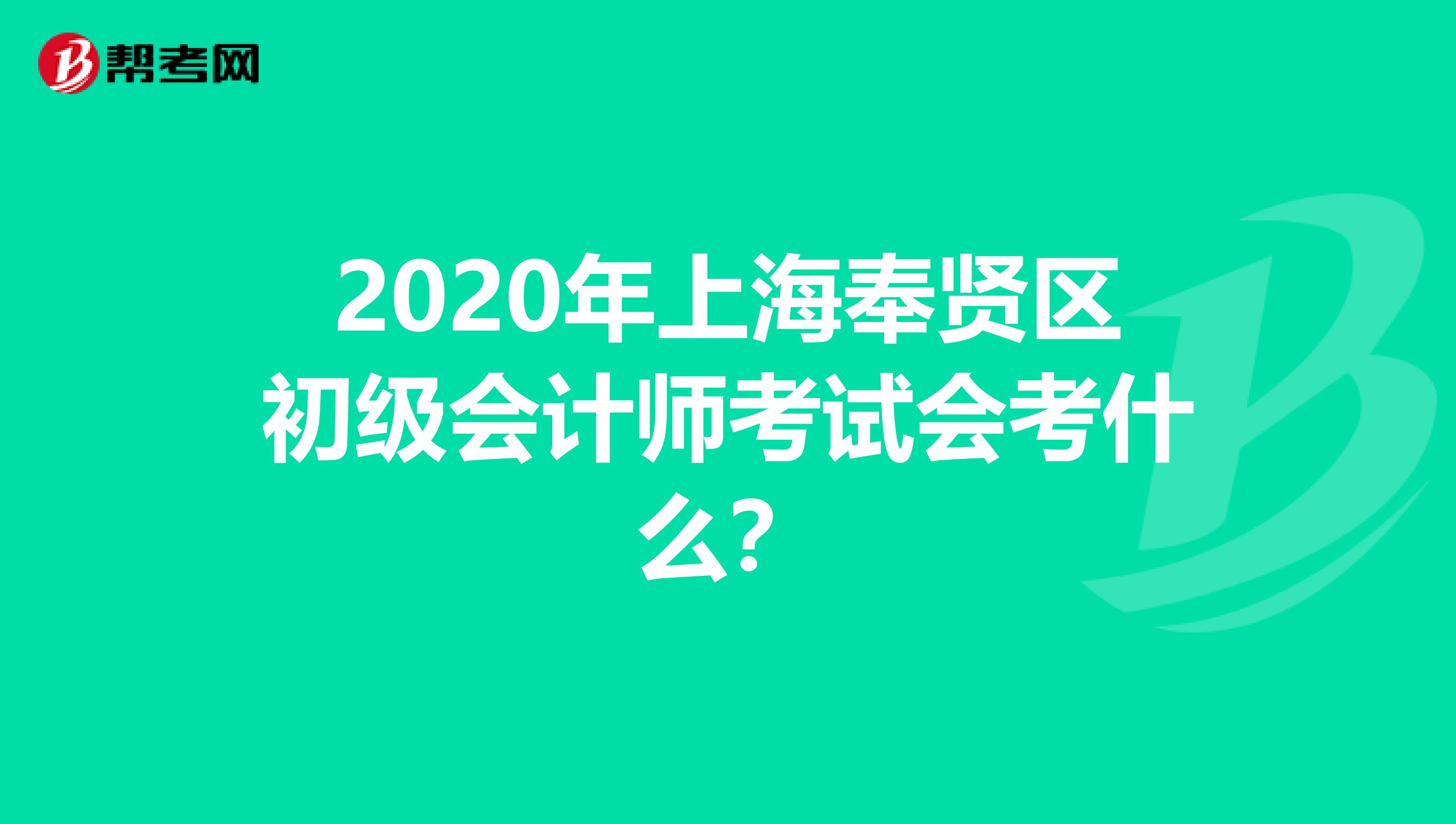 2020年上海奉贤区初级会计师考试会考什么？