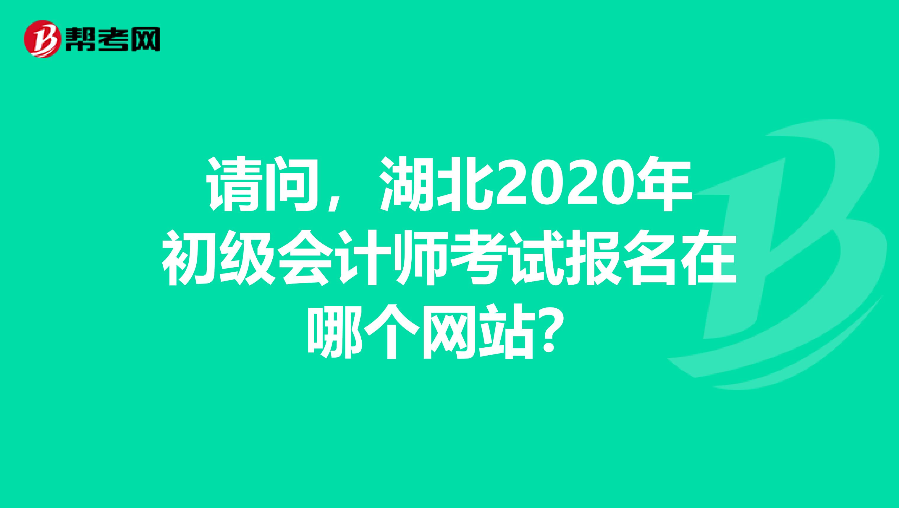 请问，湖北2020年初级会计师考试报名在哪个网站？