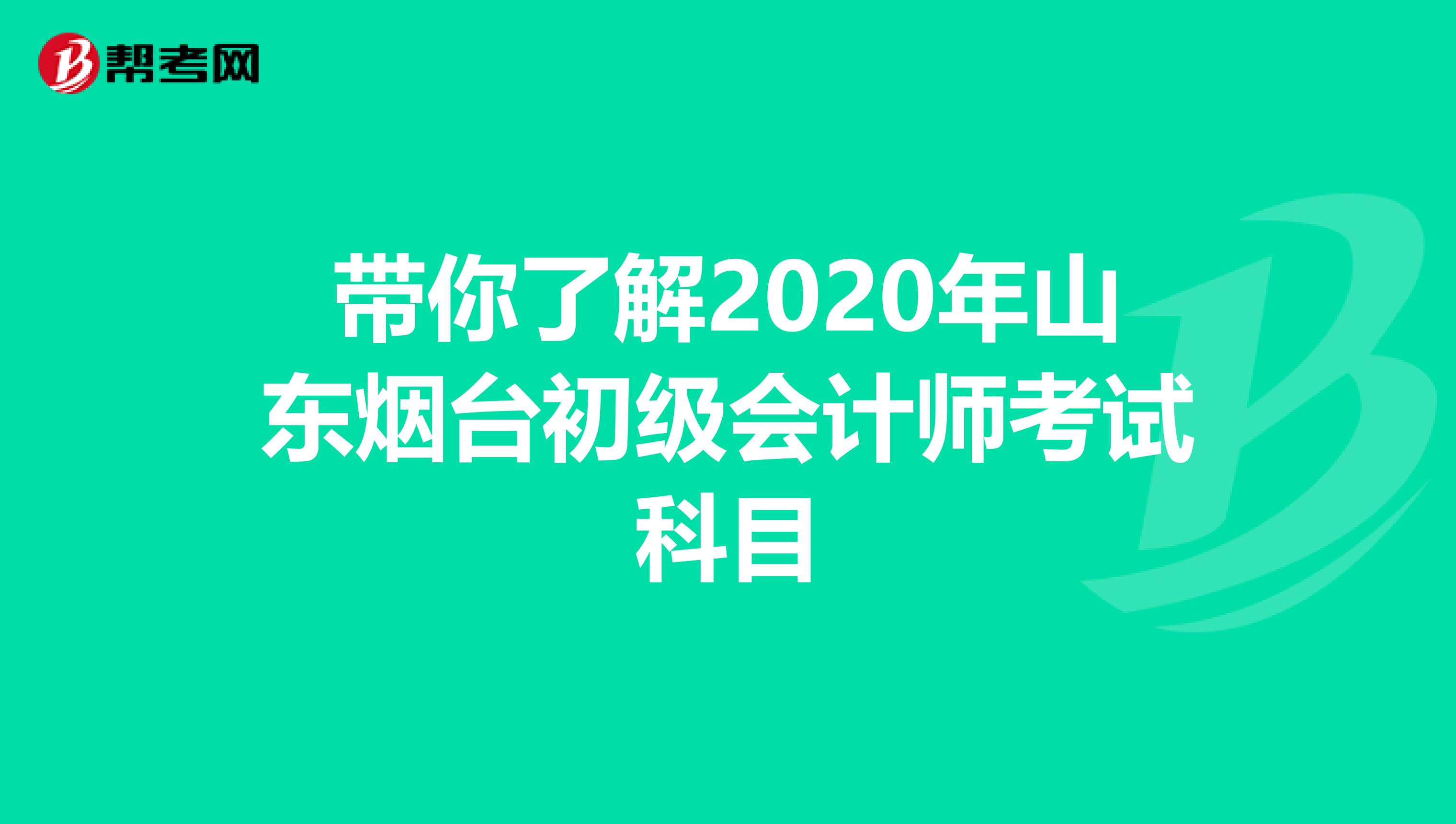 带你了解2020年山东烟台初级会计师考试科目