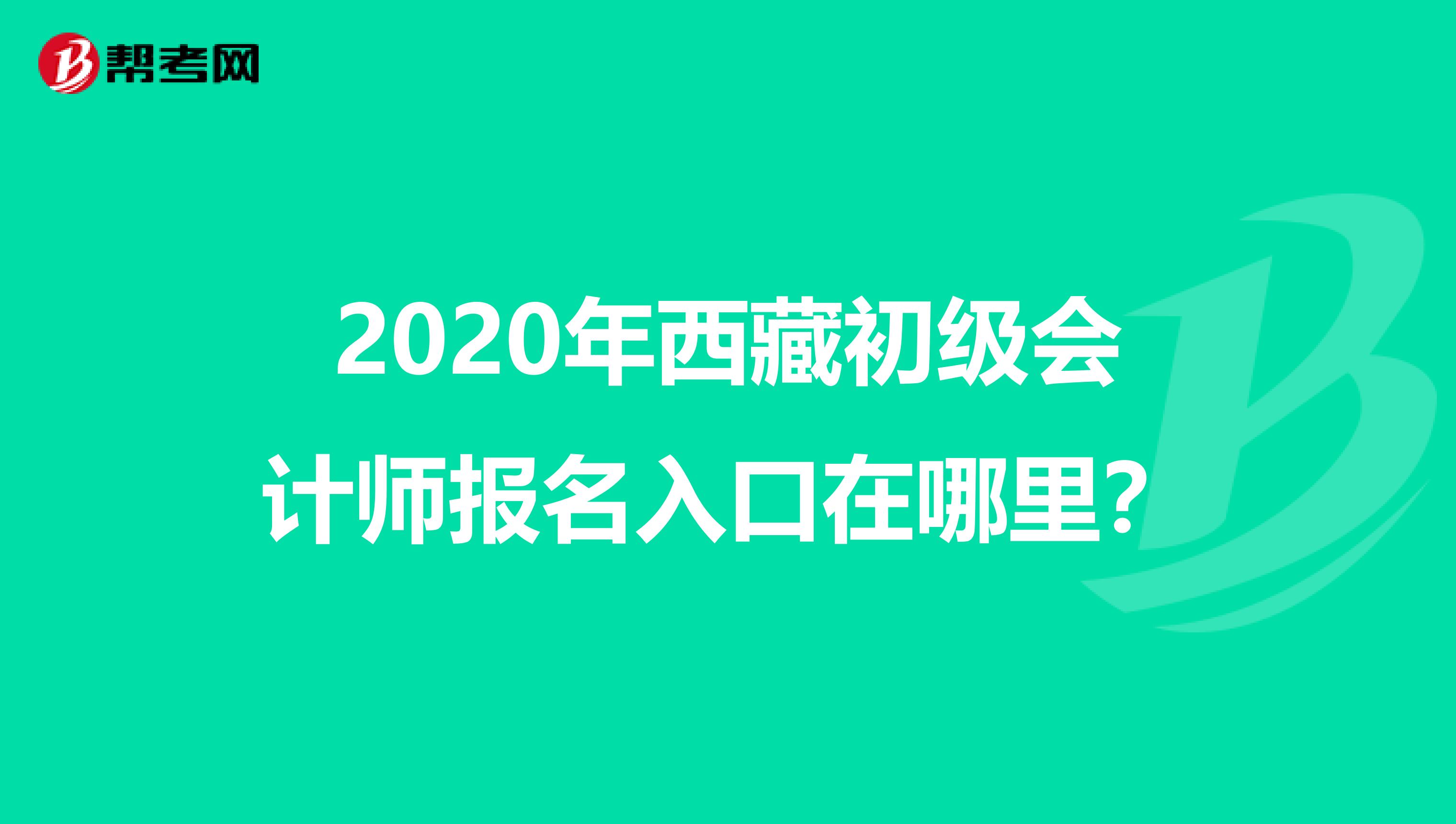 2020年西藏初級會計師報名入口在哪里？