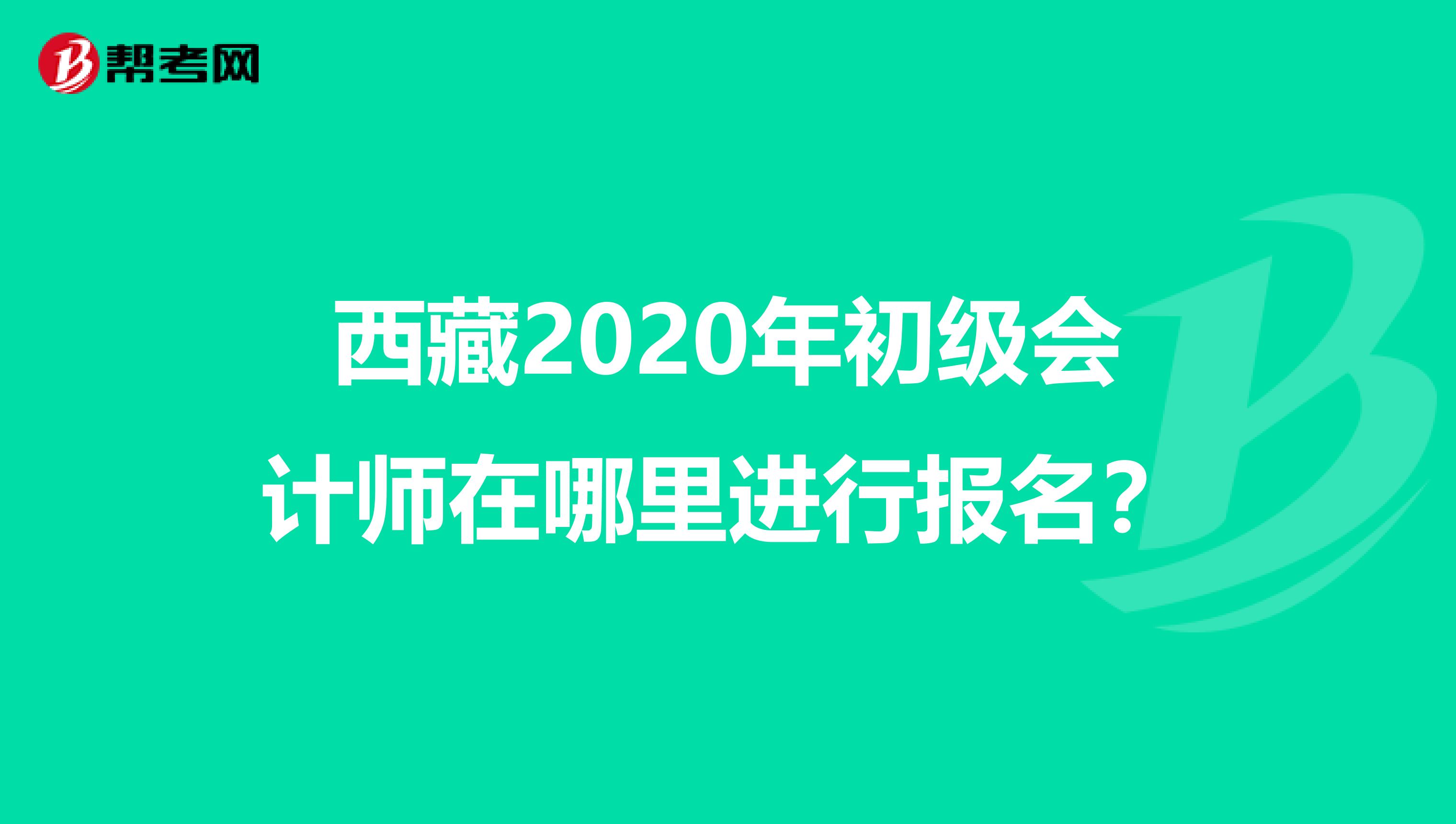 西藏2020年初级会计师在哪里进行报名？