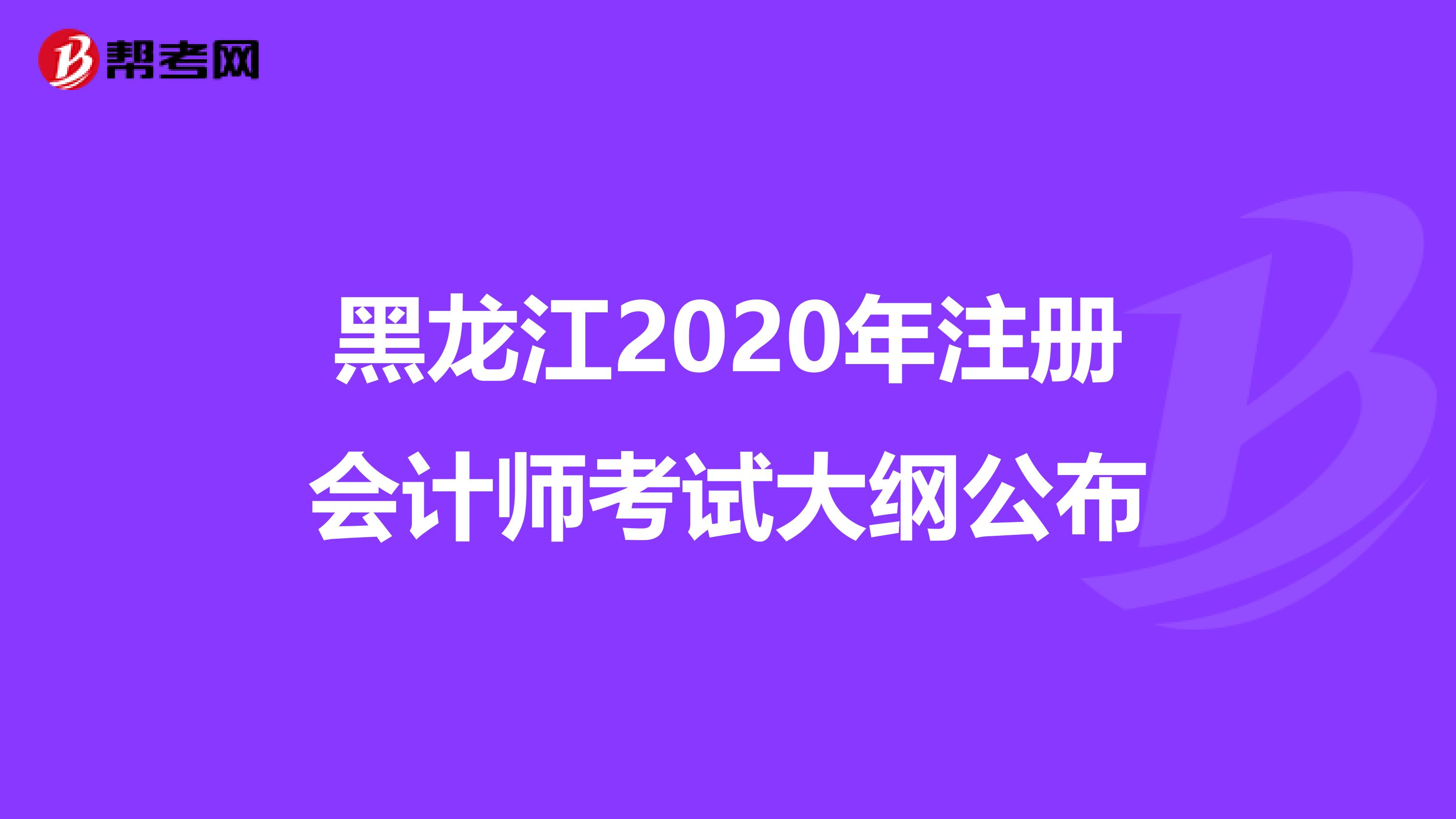 黑龍江2020年注冊會(huì)計(jì)師考試大綱公布