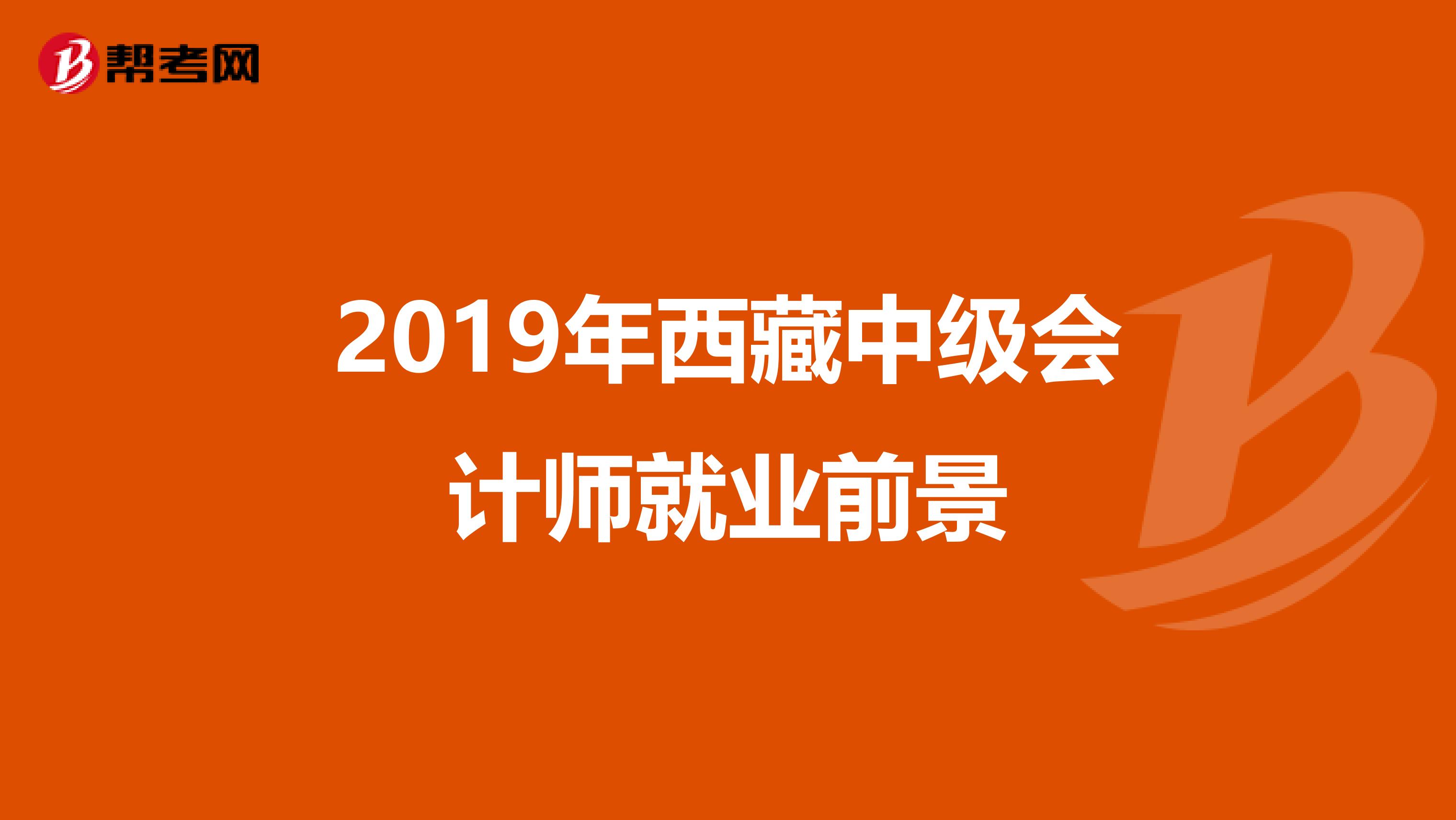 2019年西藏中级会计师就业前景