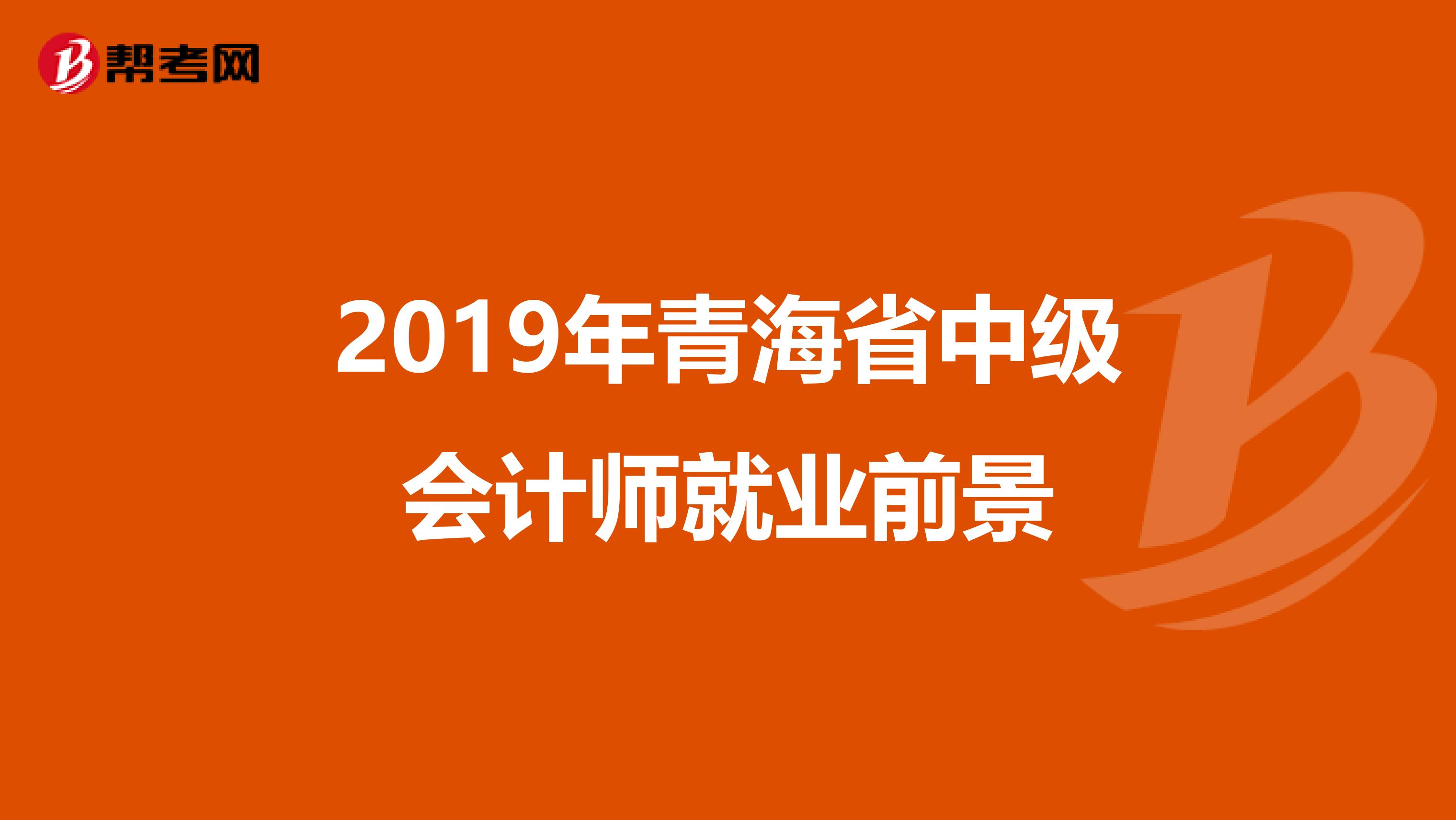 2019年青海省中级会计师就业前景