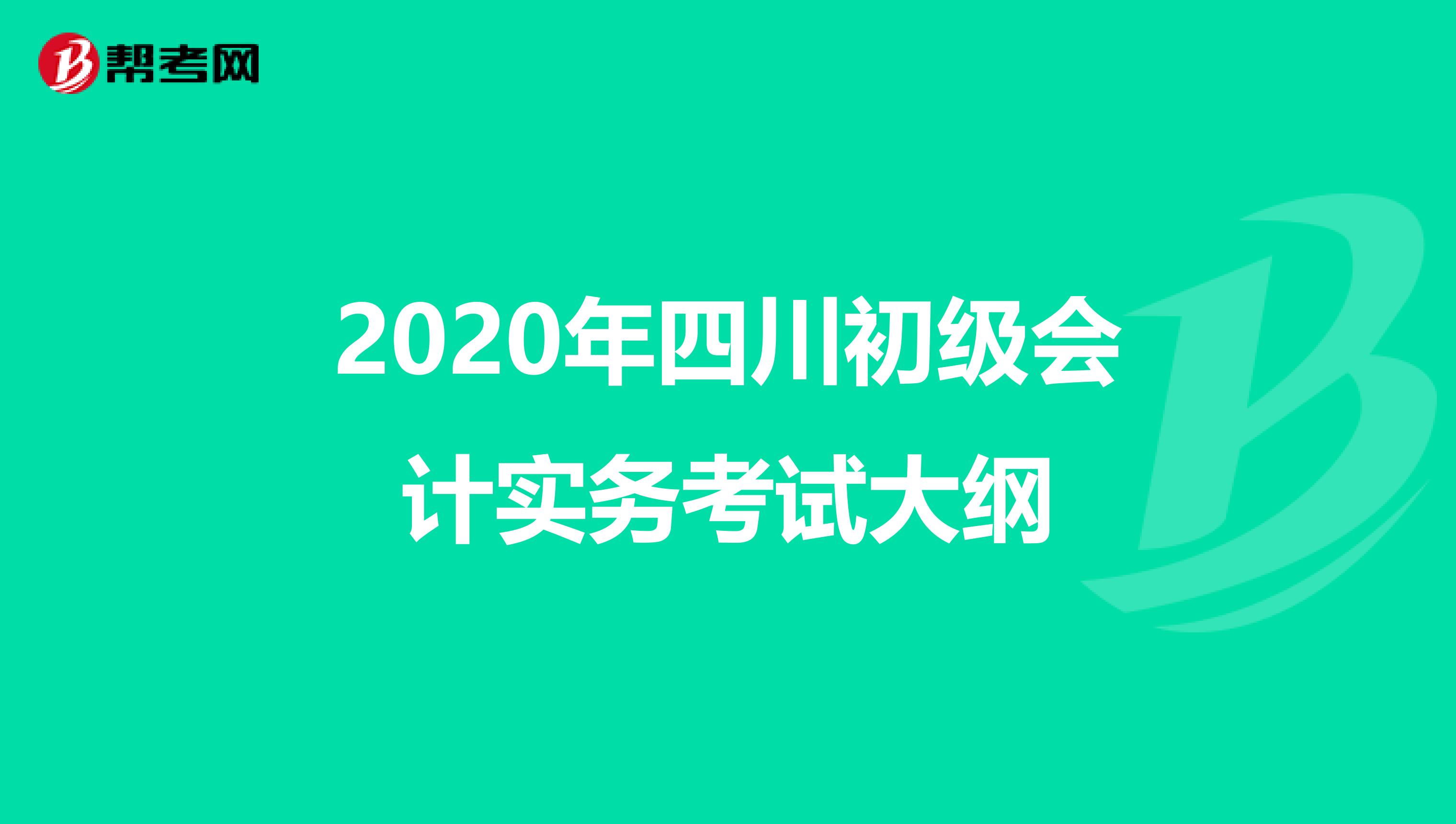 2020年四川初级会计实务考试大纲