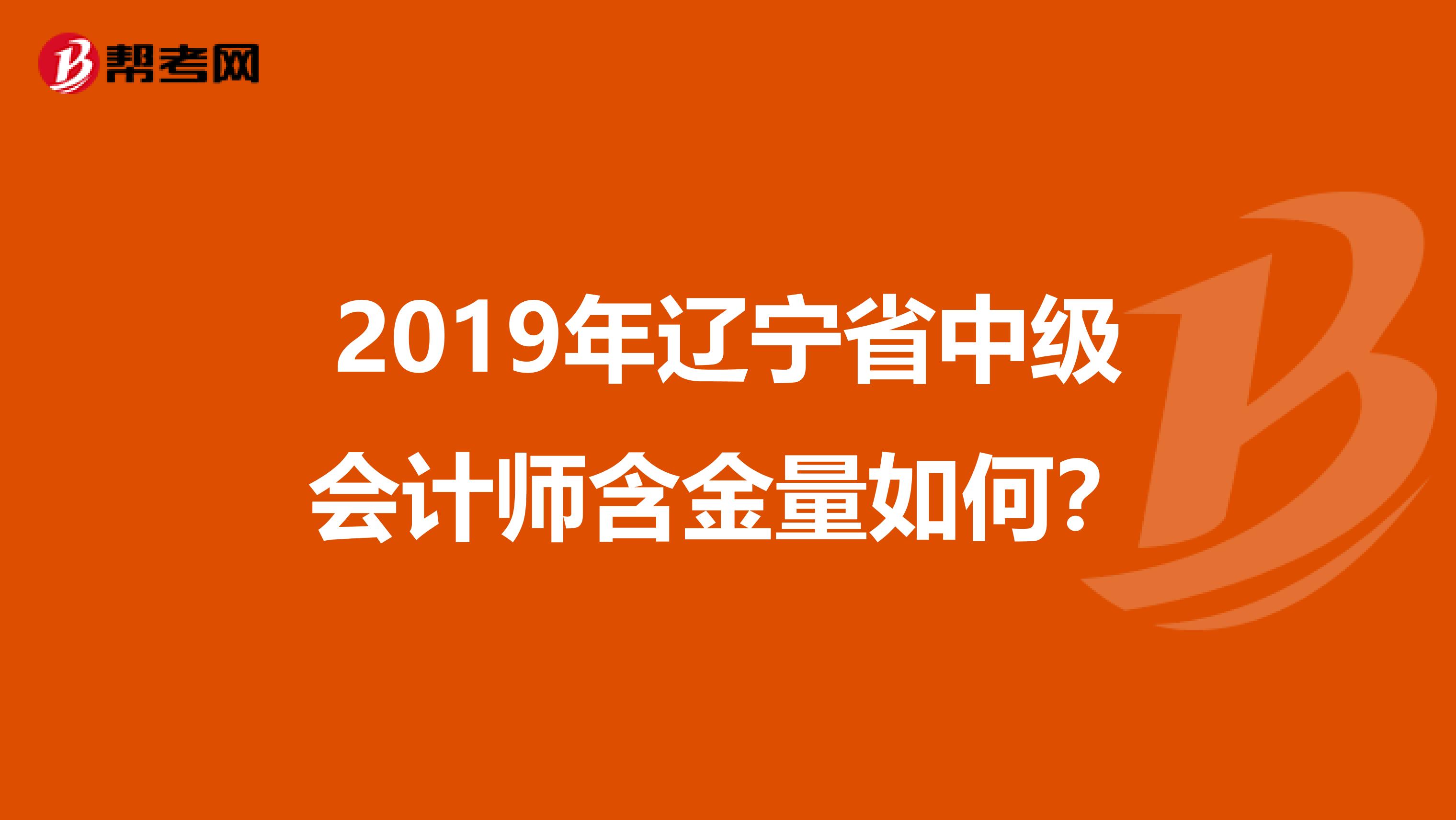 2019年辽宁省中级会计师含金量如何？