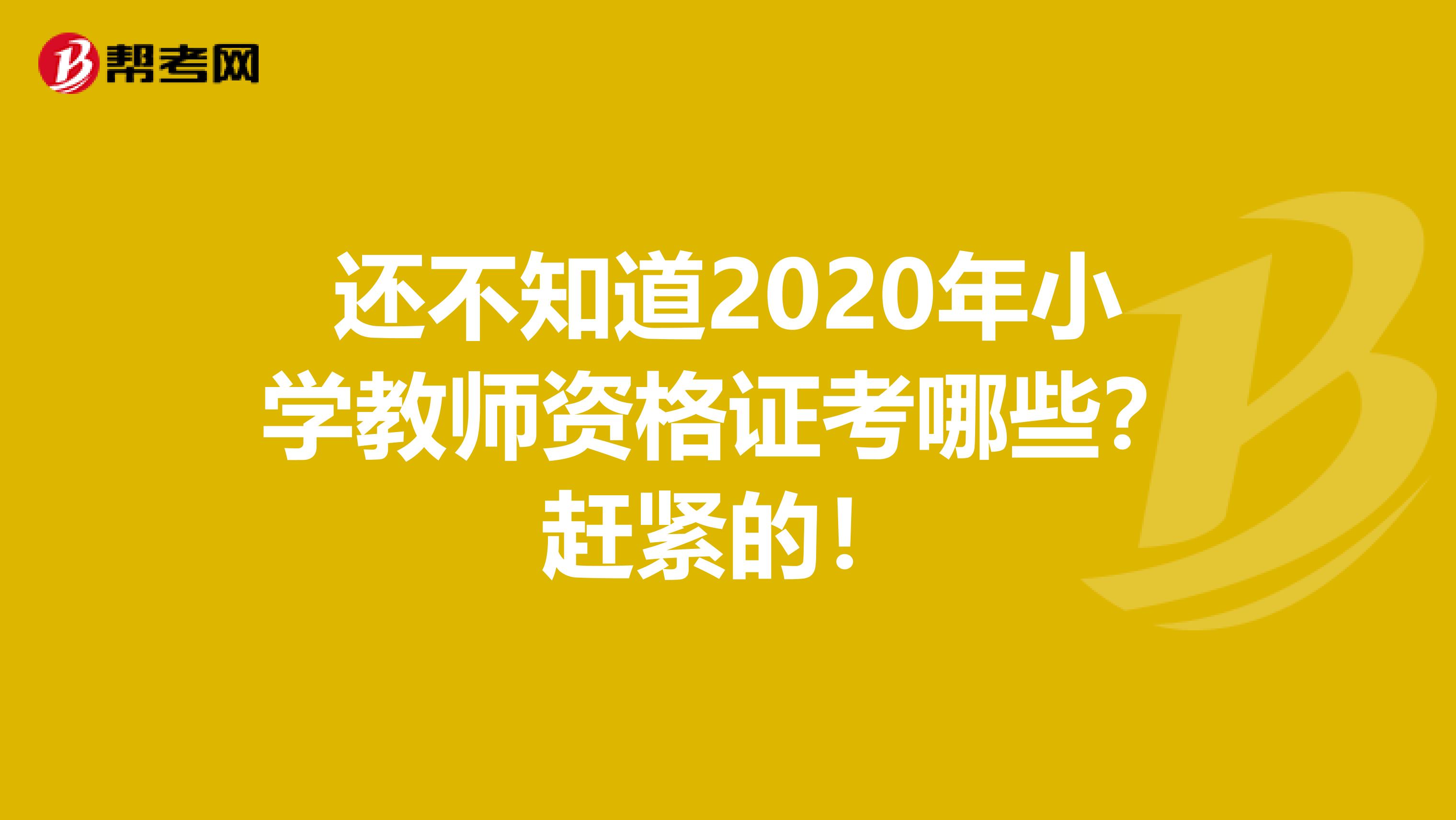 还不知道2020年小学教师资格证考哪些？赶紧的！