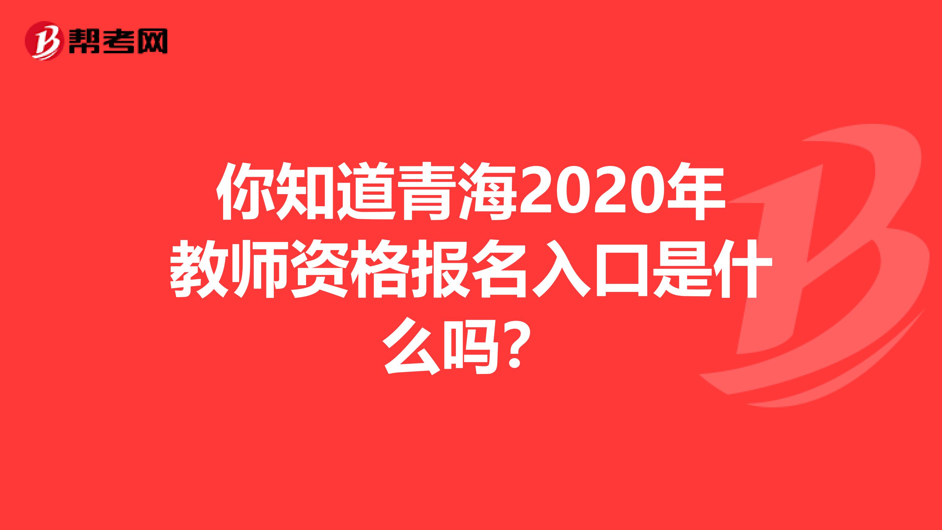 你知道青海2020年教师资格报名入口是什么吗？