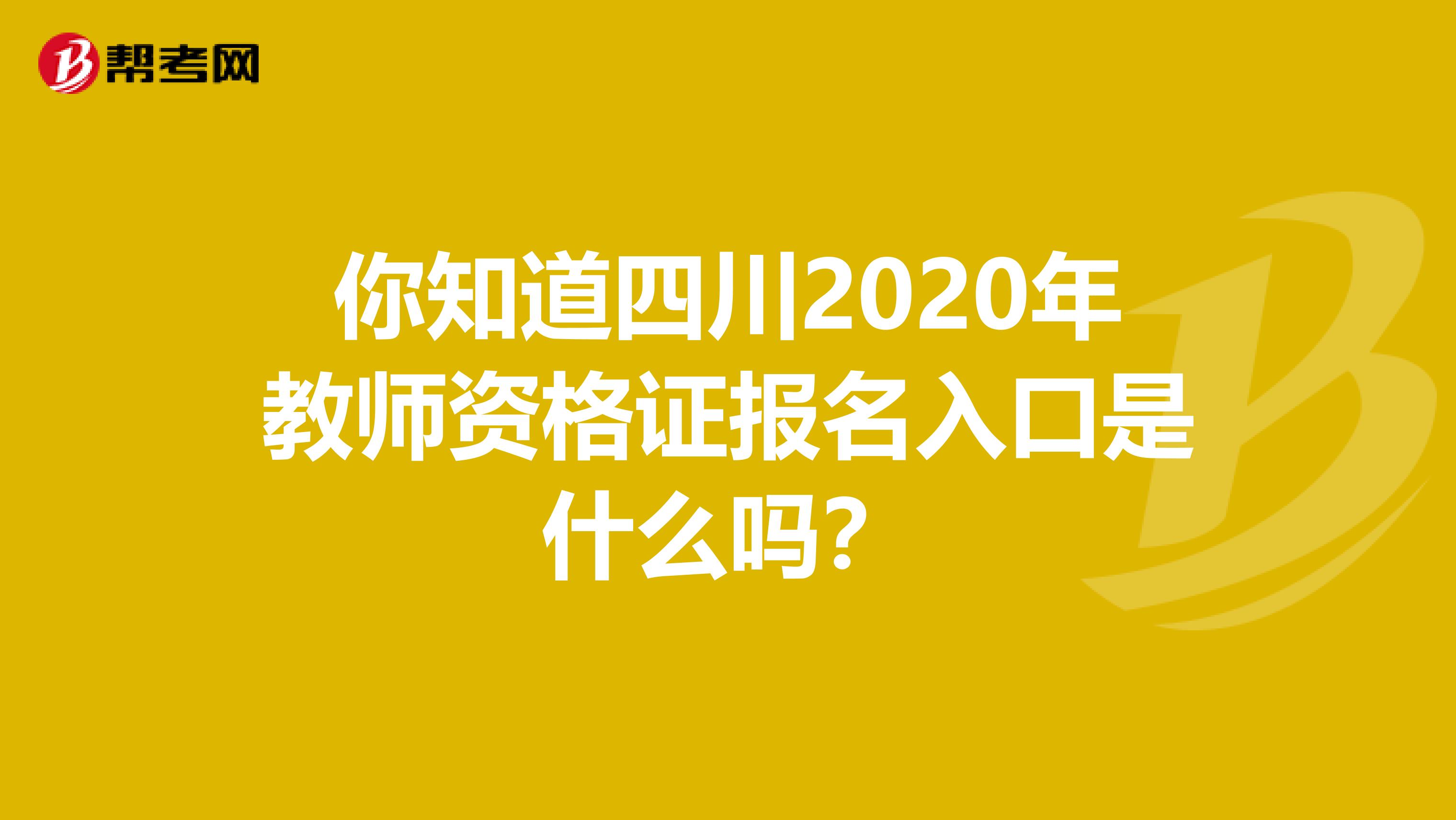 你知道四川2020年教师资格证报名入口是什么吗？