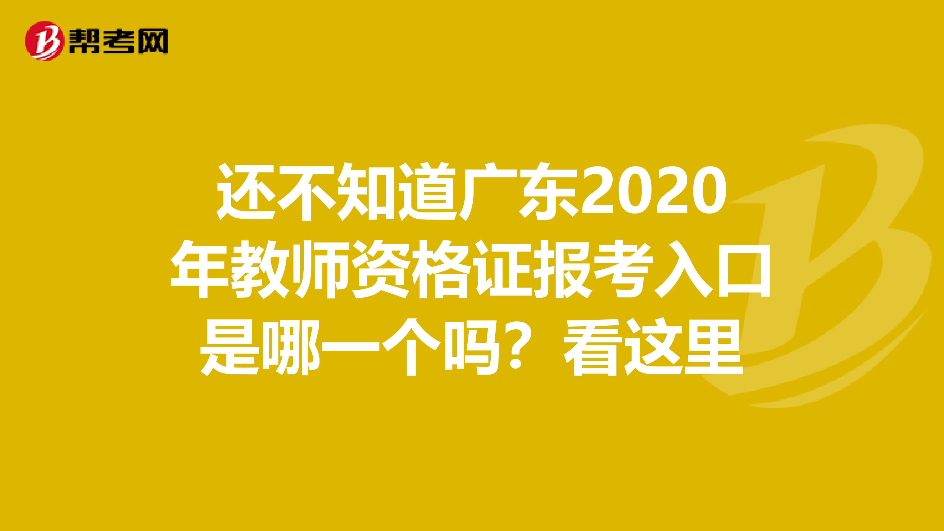 还不知道广东2020年教师资格证报考入口是哪一个吗？看这里