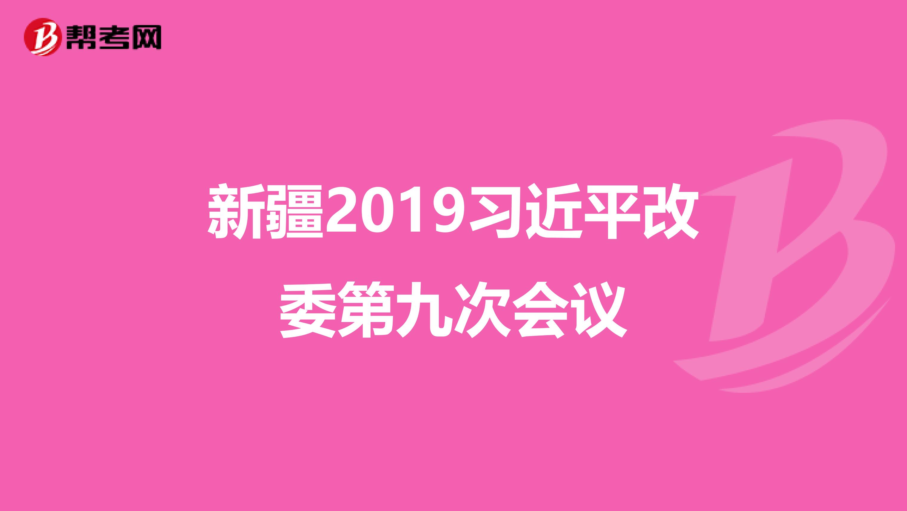 新疆2019习近平改委第九次会议