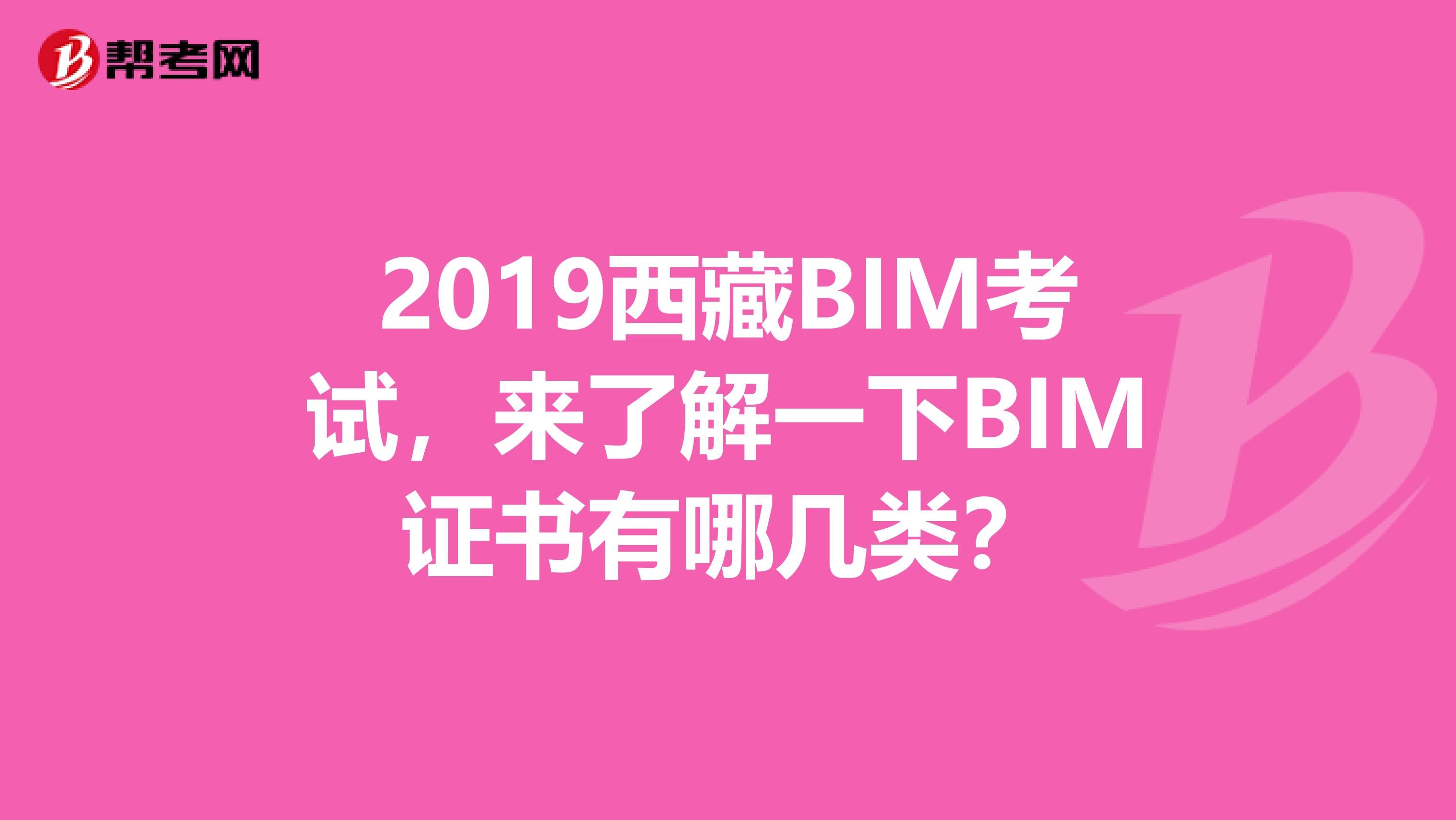 2019西藏BIM考试，来了解一下BIM证书有哪几类？