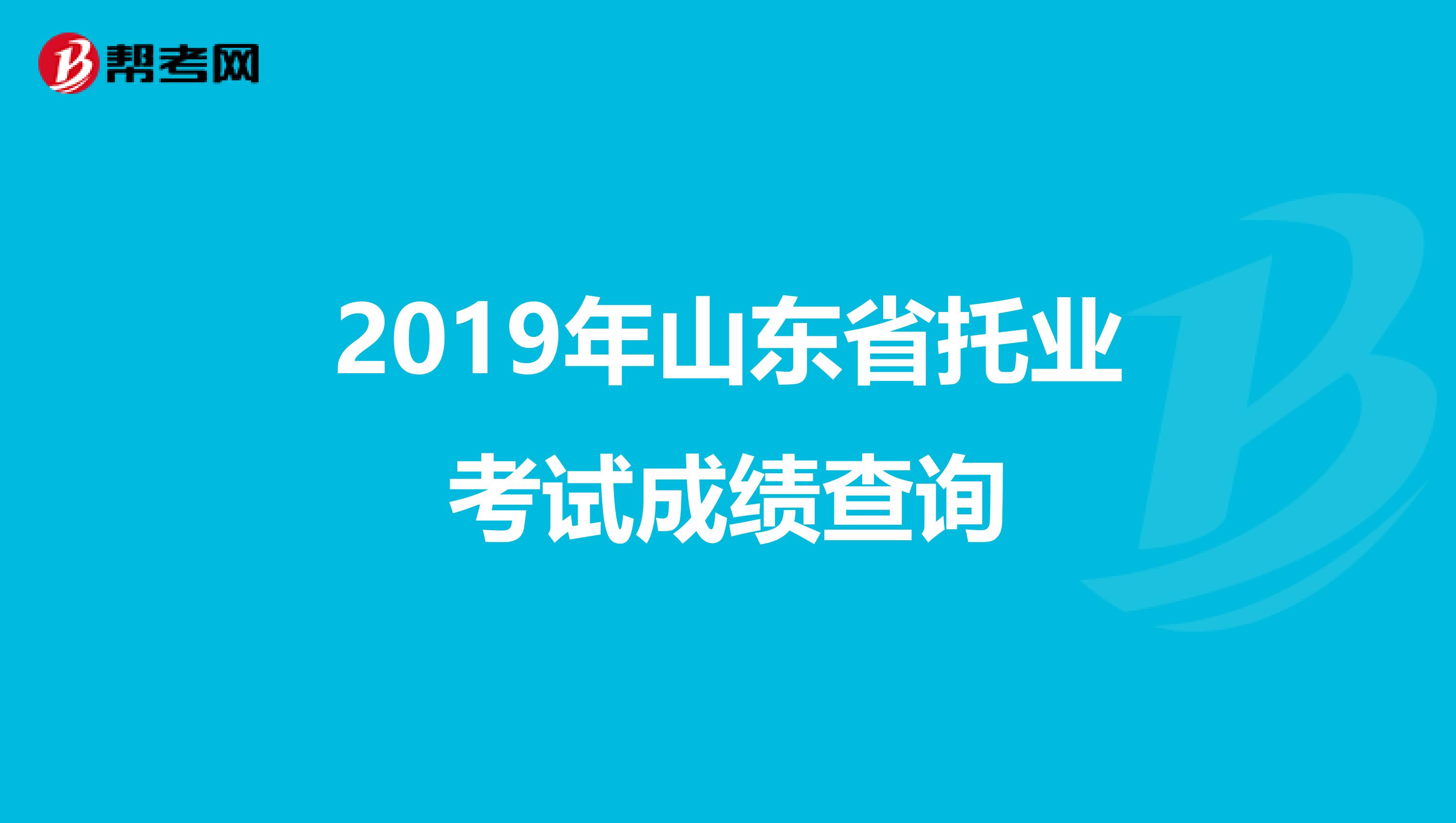 2019年山东省托业考试成绩查询