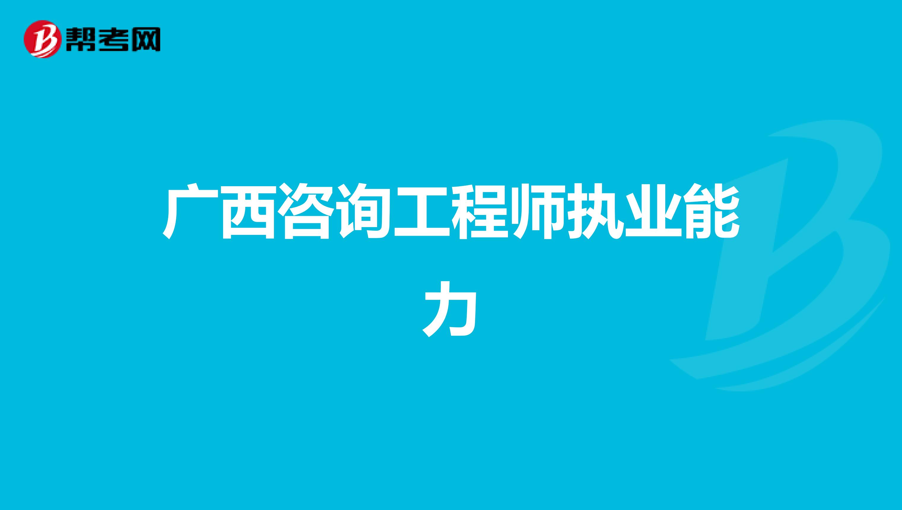 广西咨询工程师执业能力