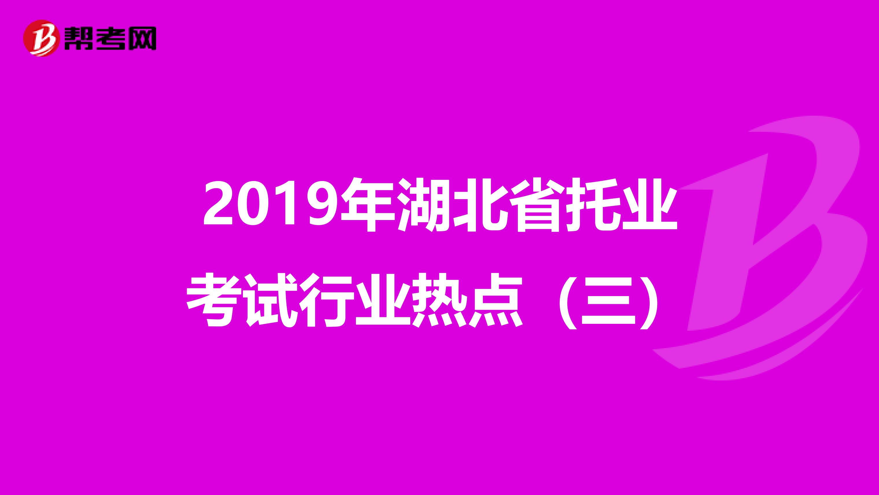 2019年湖北省托业考试行业热点（三）