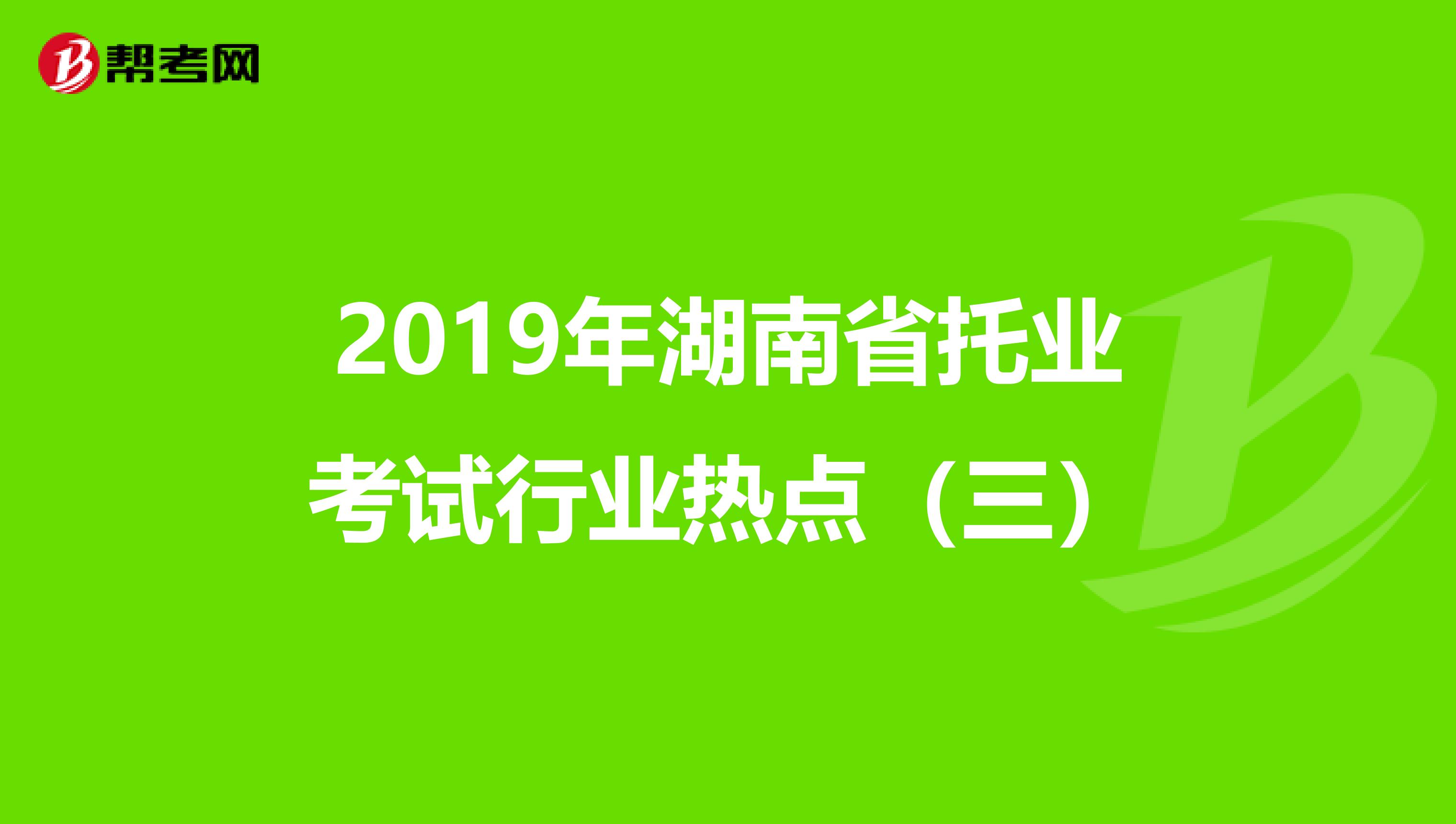 2019年湖南省托业考试行业热点（三）