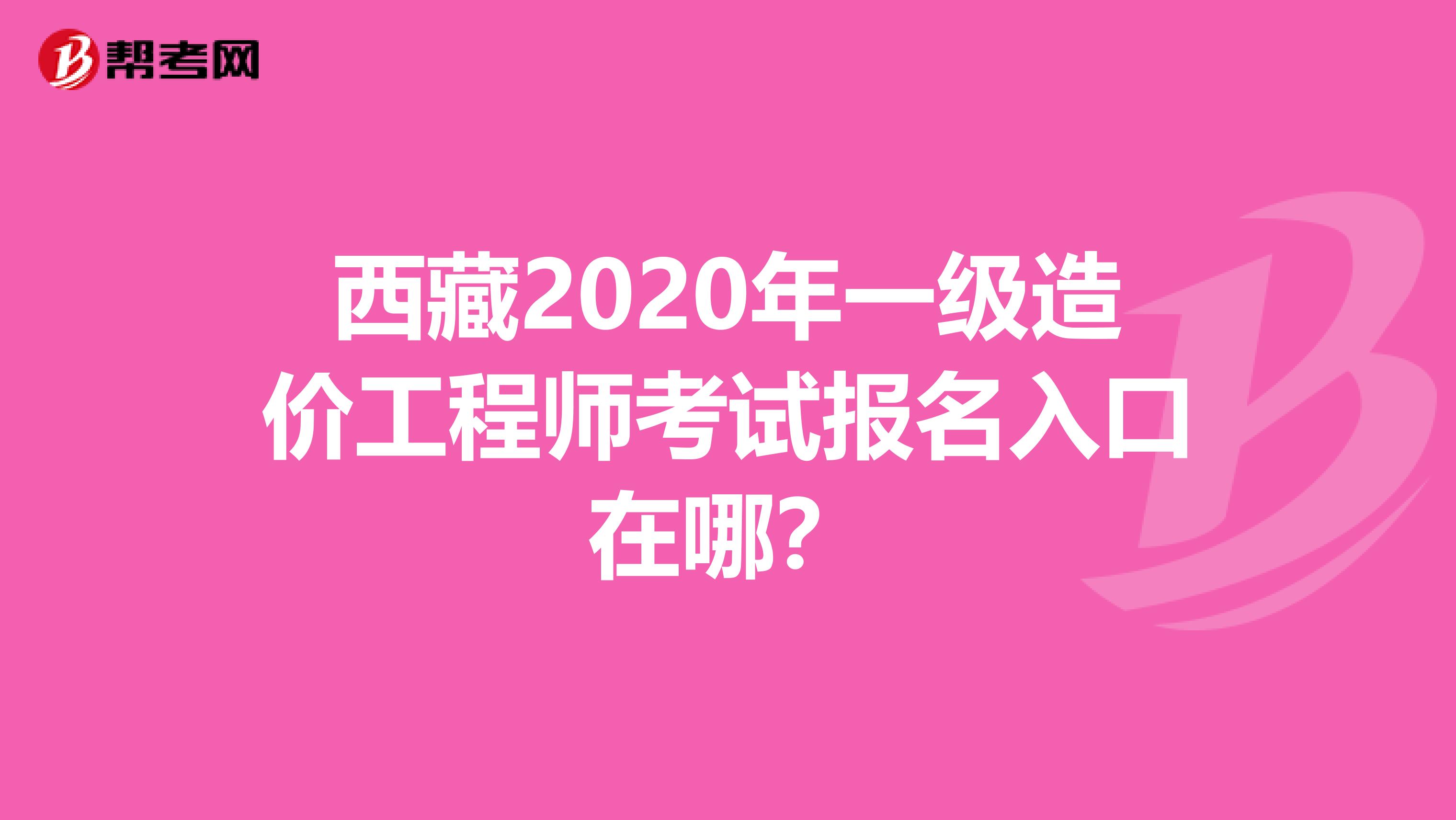 西藏2020年一级造价工程师考试报名入口在哪？