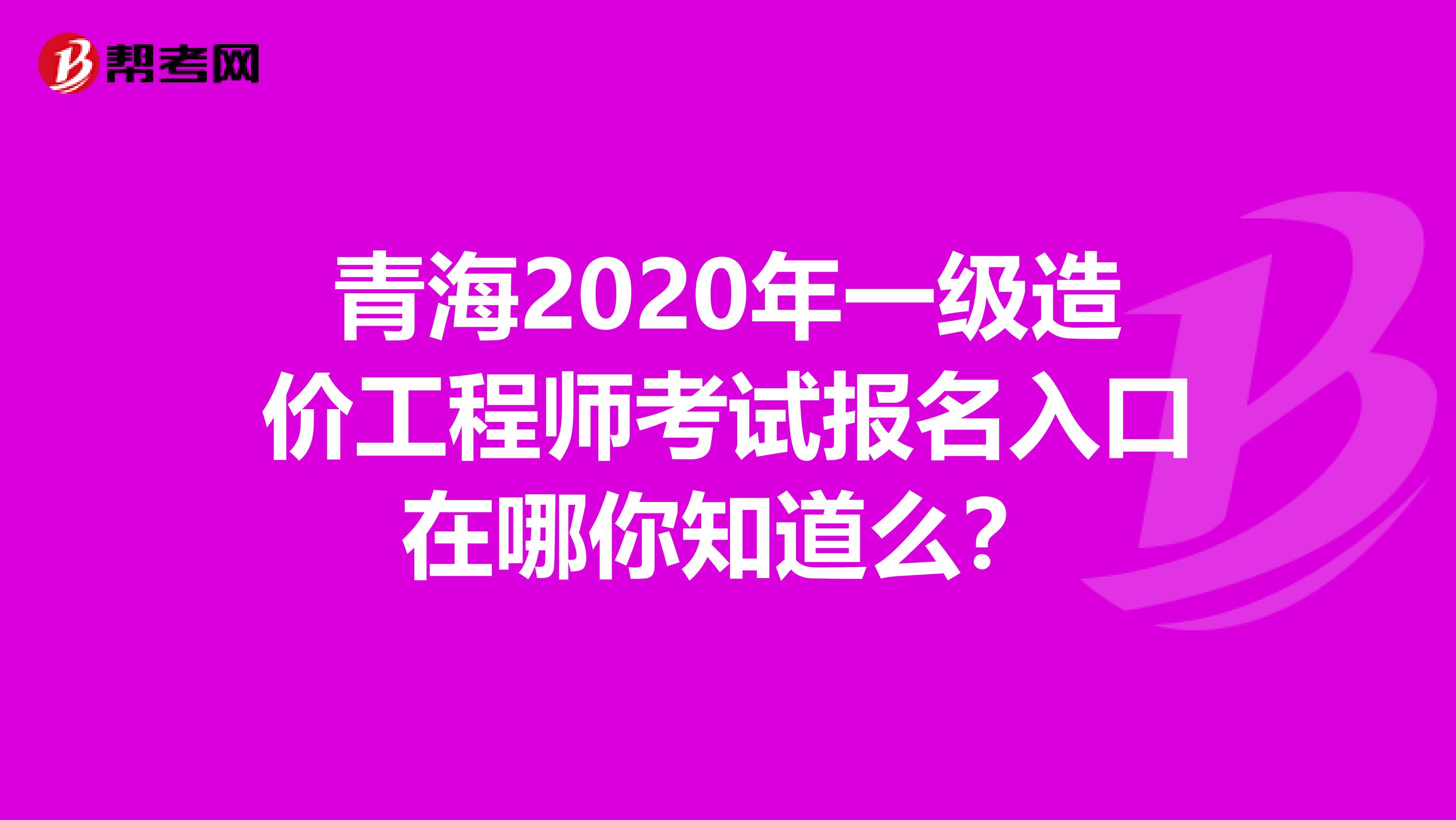 青海2020年一级造价工程师考试报名入口在哪你知道么？