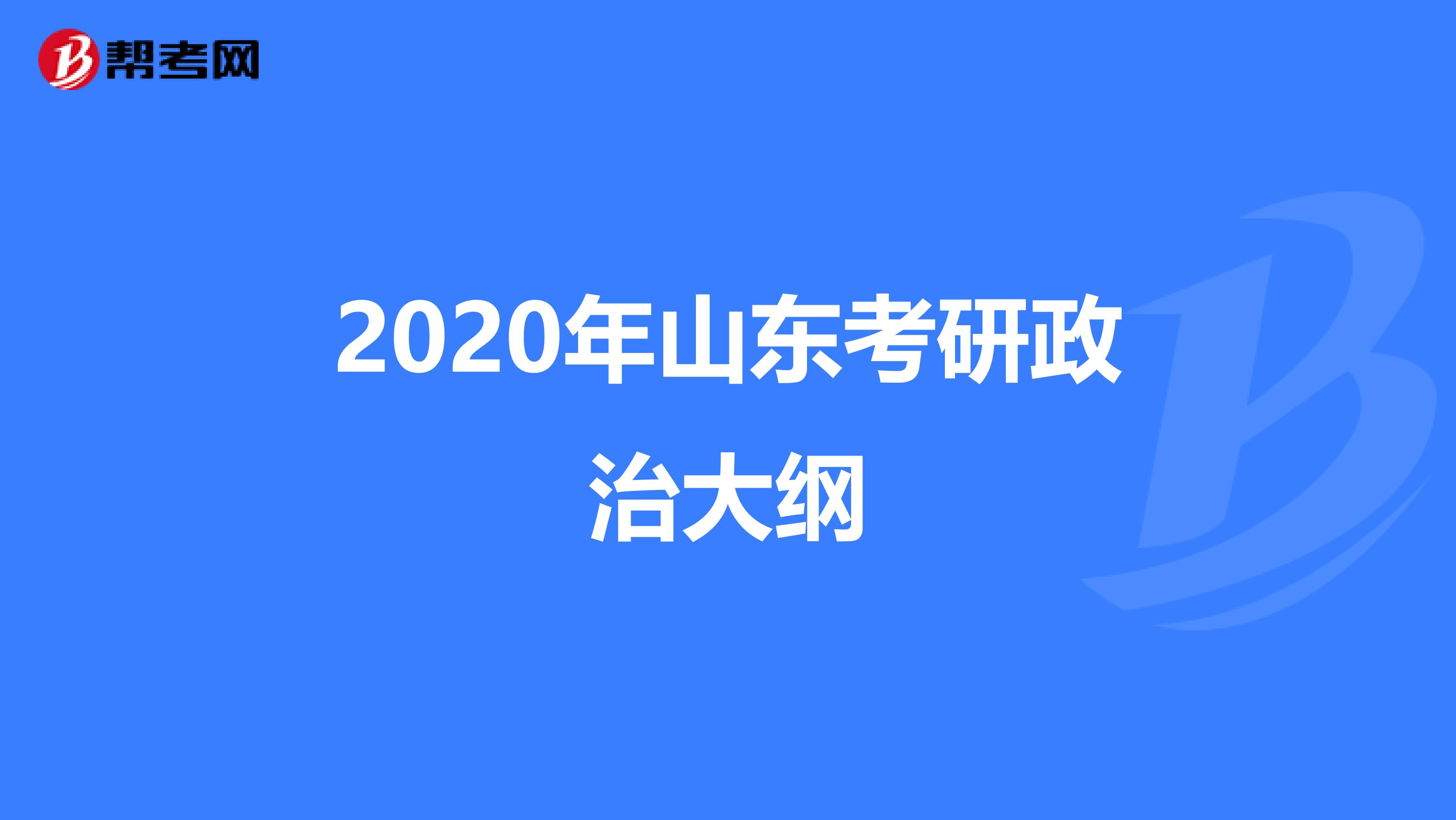 2020年山东考研政治大纲