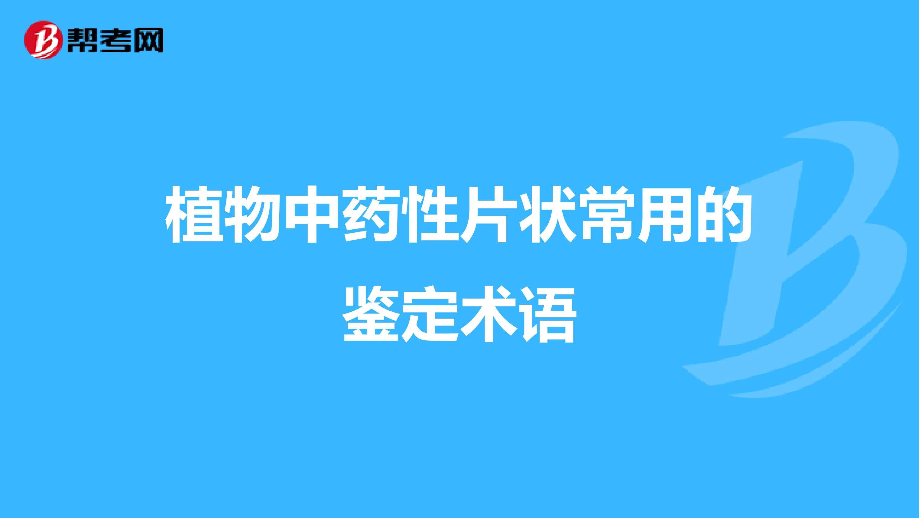 植物中药性片状常用的鉴定术语