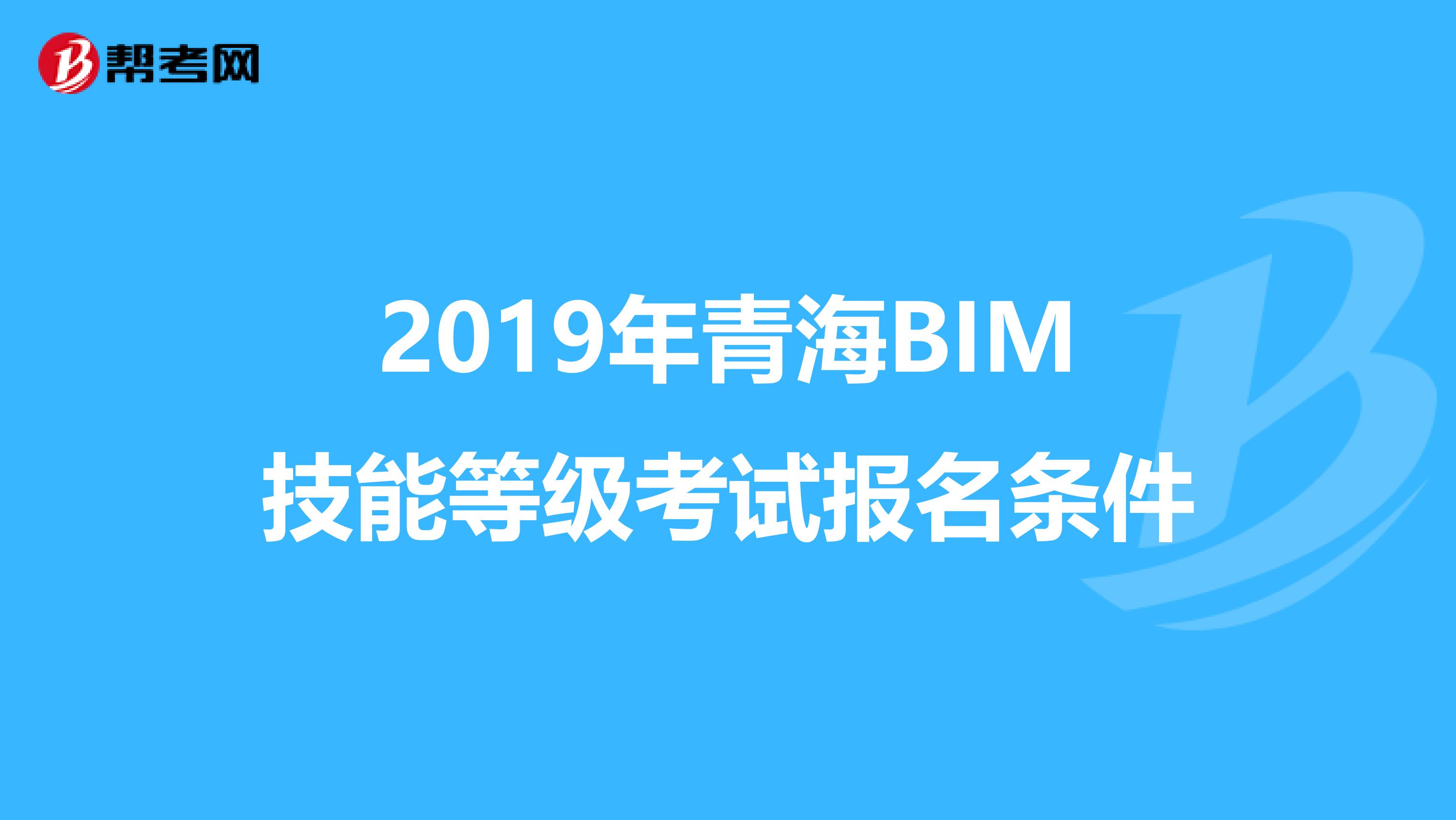 2019年青海BIM技能等级考试报名条件