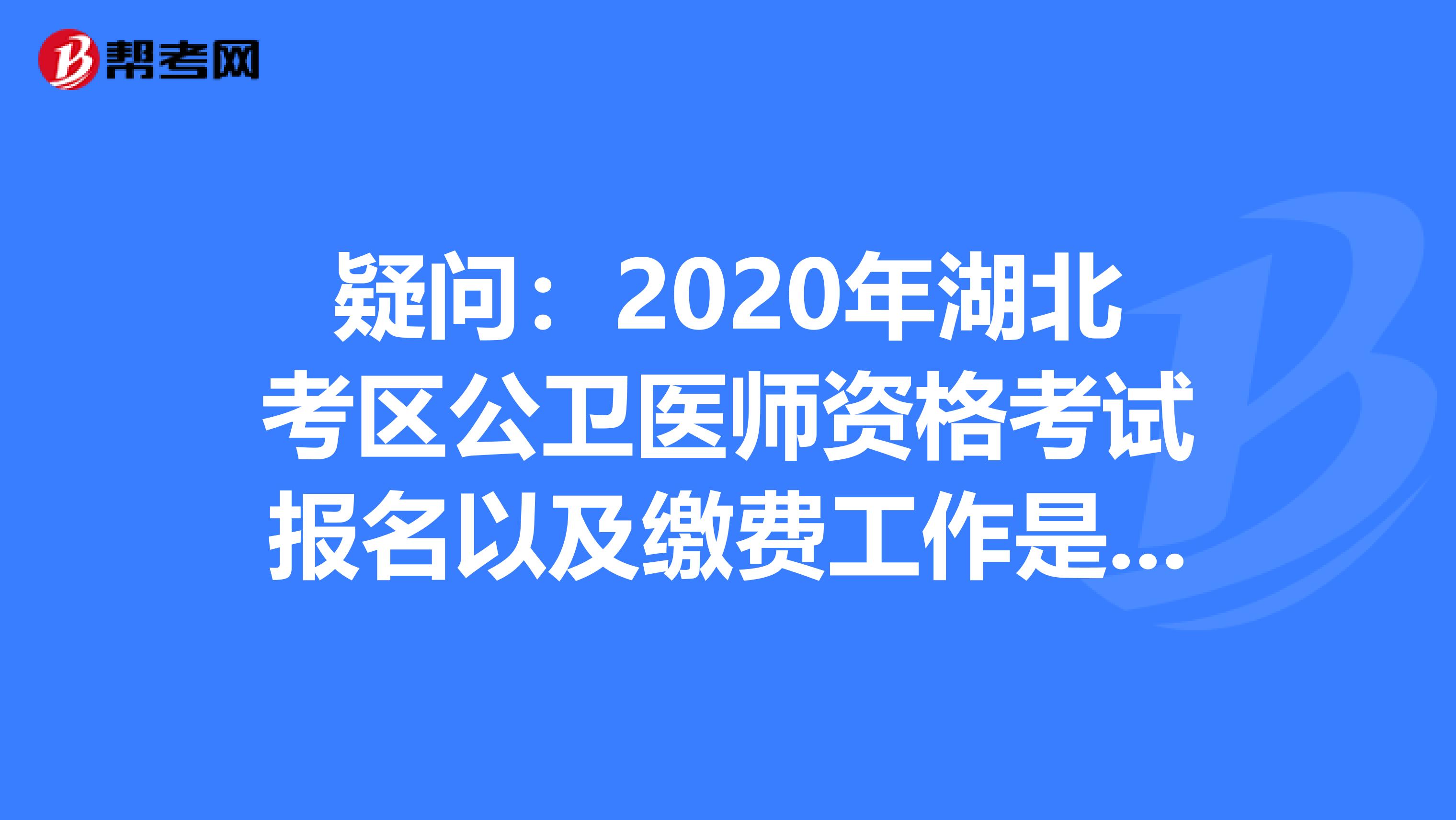 疑问：2020年湖北考区公卫医师资格考试报名以及缴费工作是如何安排的？