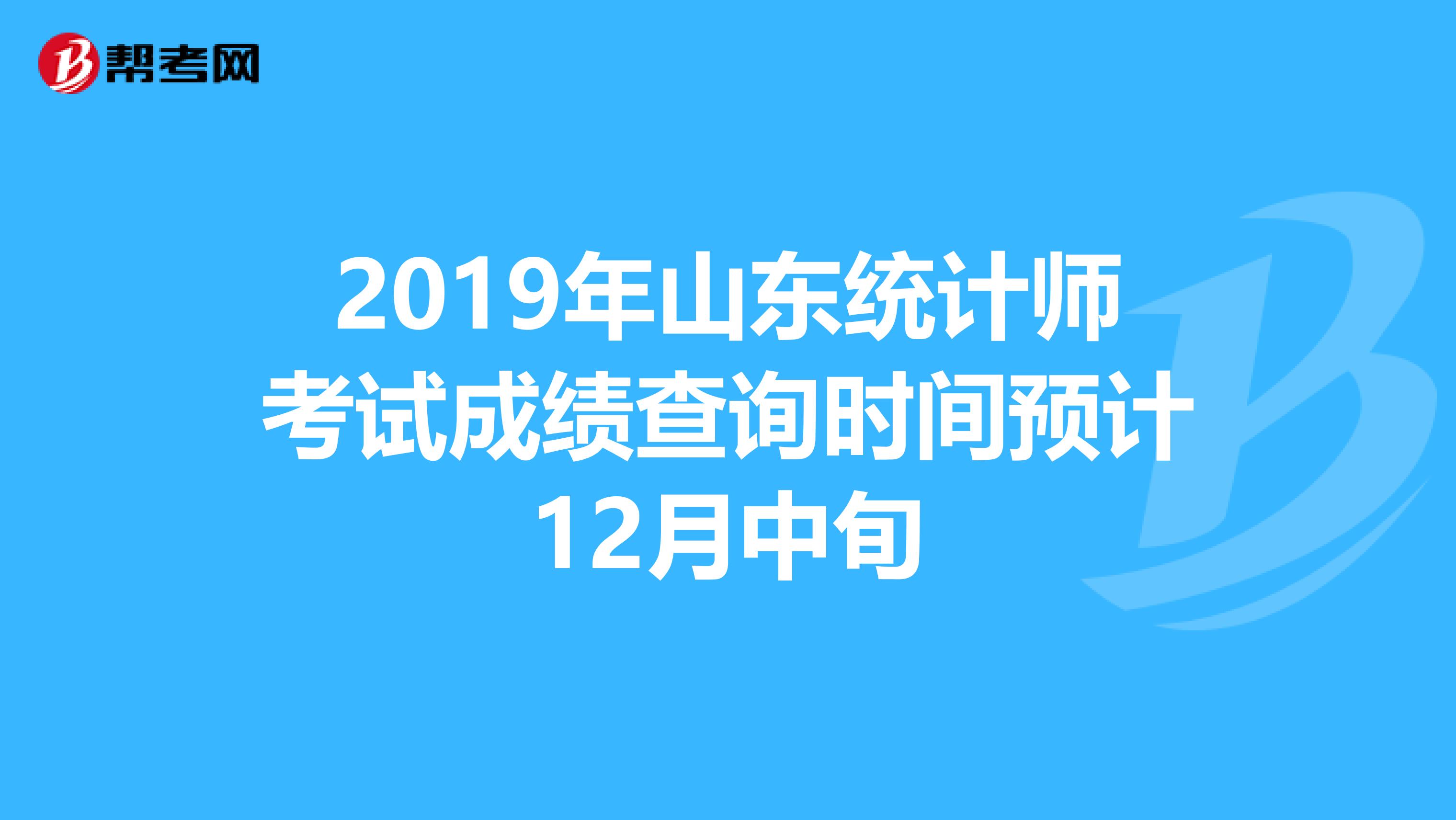 2019年山东统计师考试成绩查询时间预计12月中旬