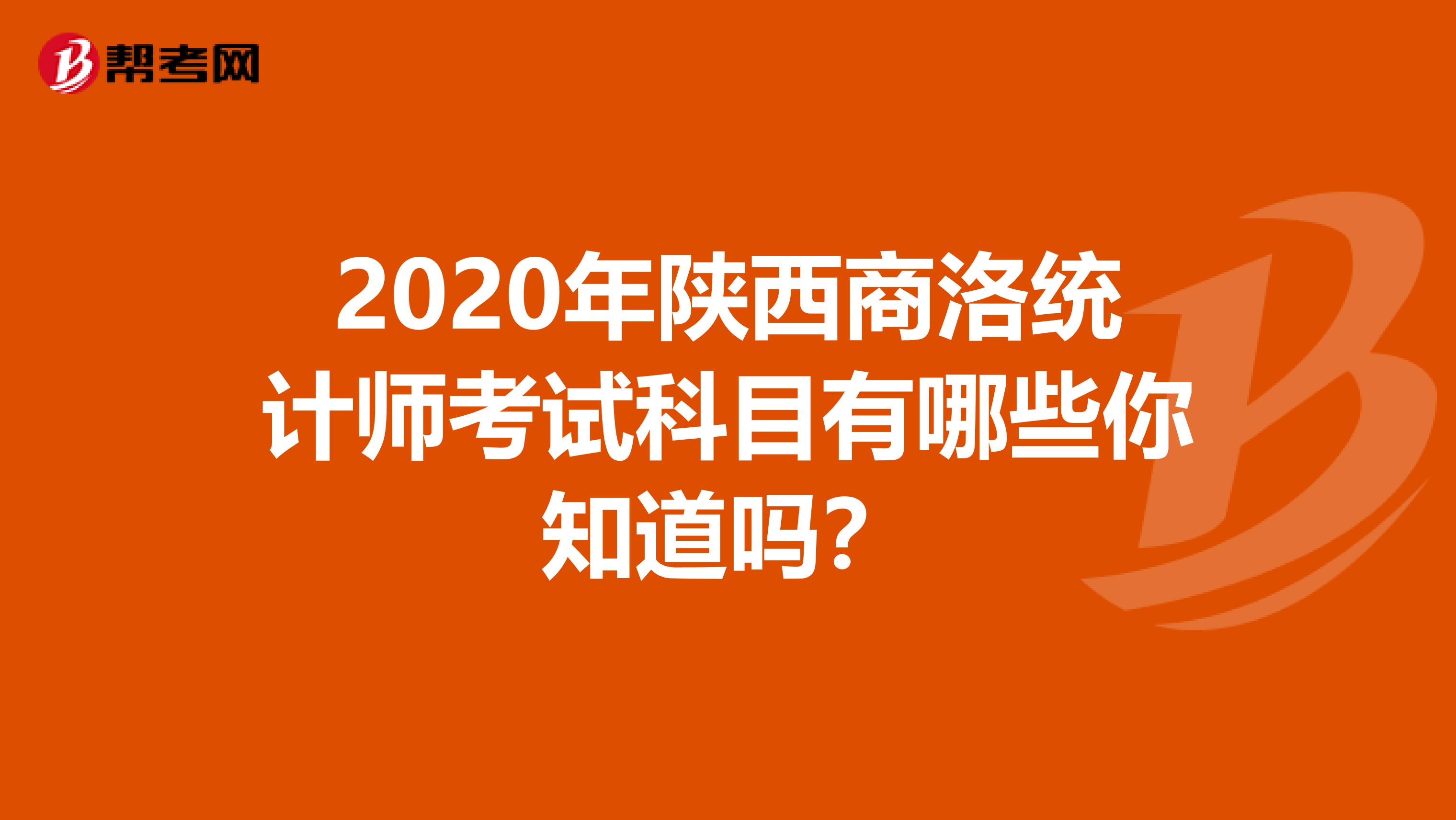 2020年陜西商洛統(tǒng)計(jì)師考試科目有哪些你知道嗎？