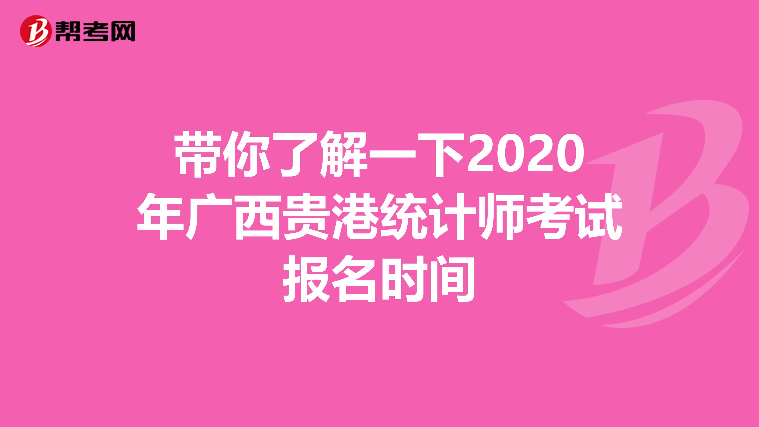 带你了解一下2020年广西贵港统计师考试报名时间