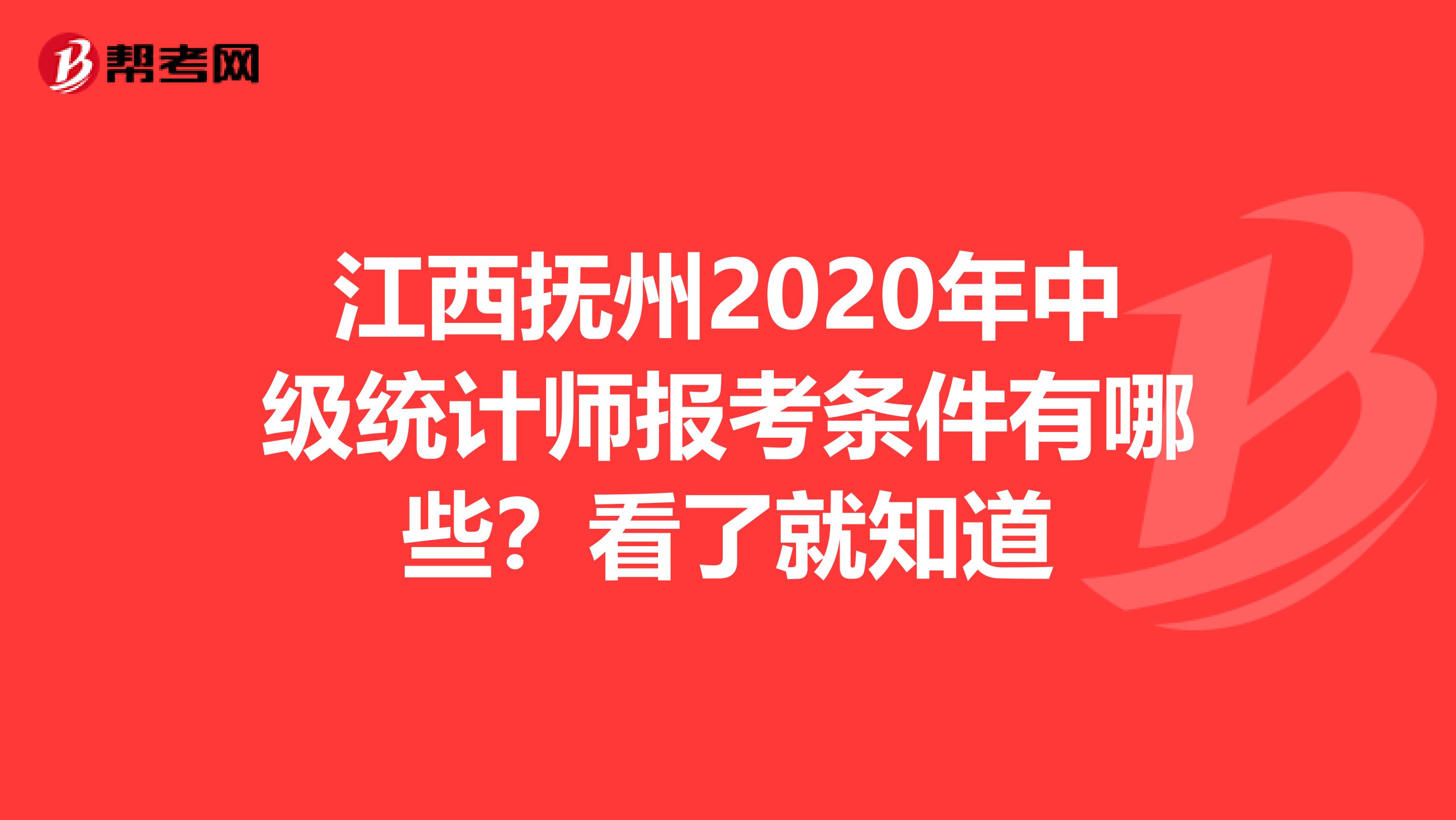 江西抚州2020年中级统计师报考条件有哪些？看了就知道
