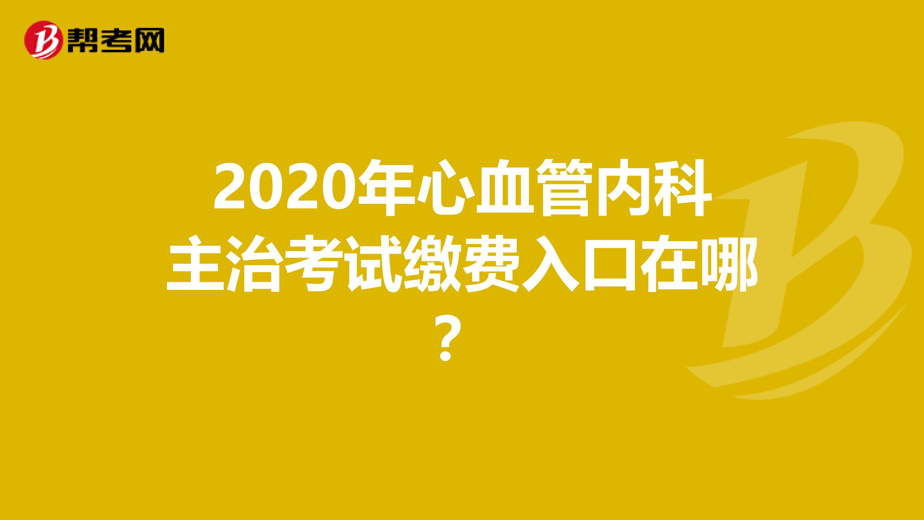 2020年心血管內科主治考試繳費入口在哪？