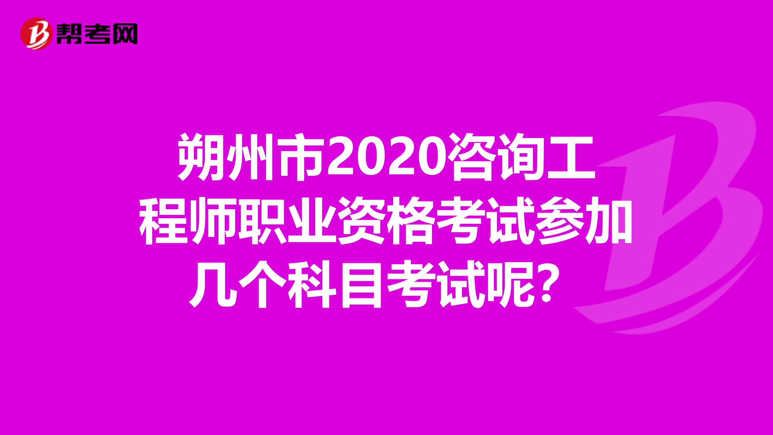 朔州市2020咨询工程师职业资格考试参加几个科目考试呢？