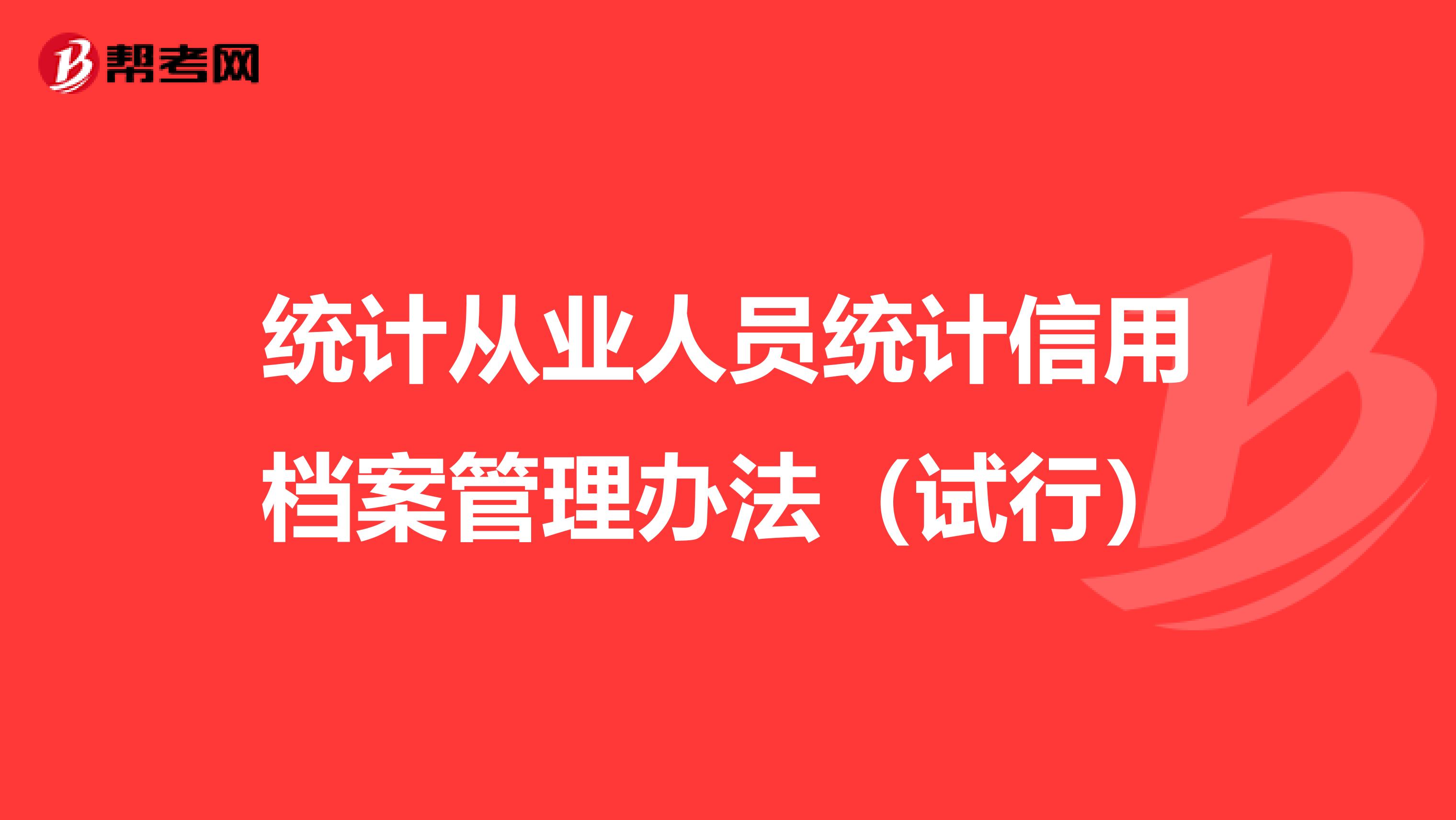 統計從業人員統計信用檔案管理辦法（試行）