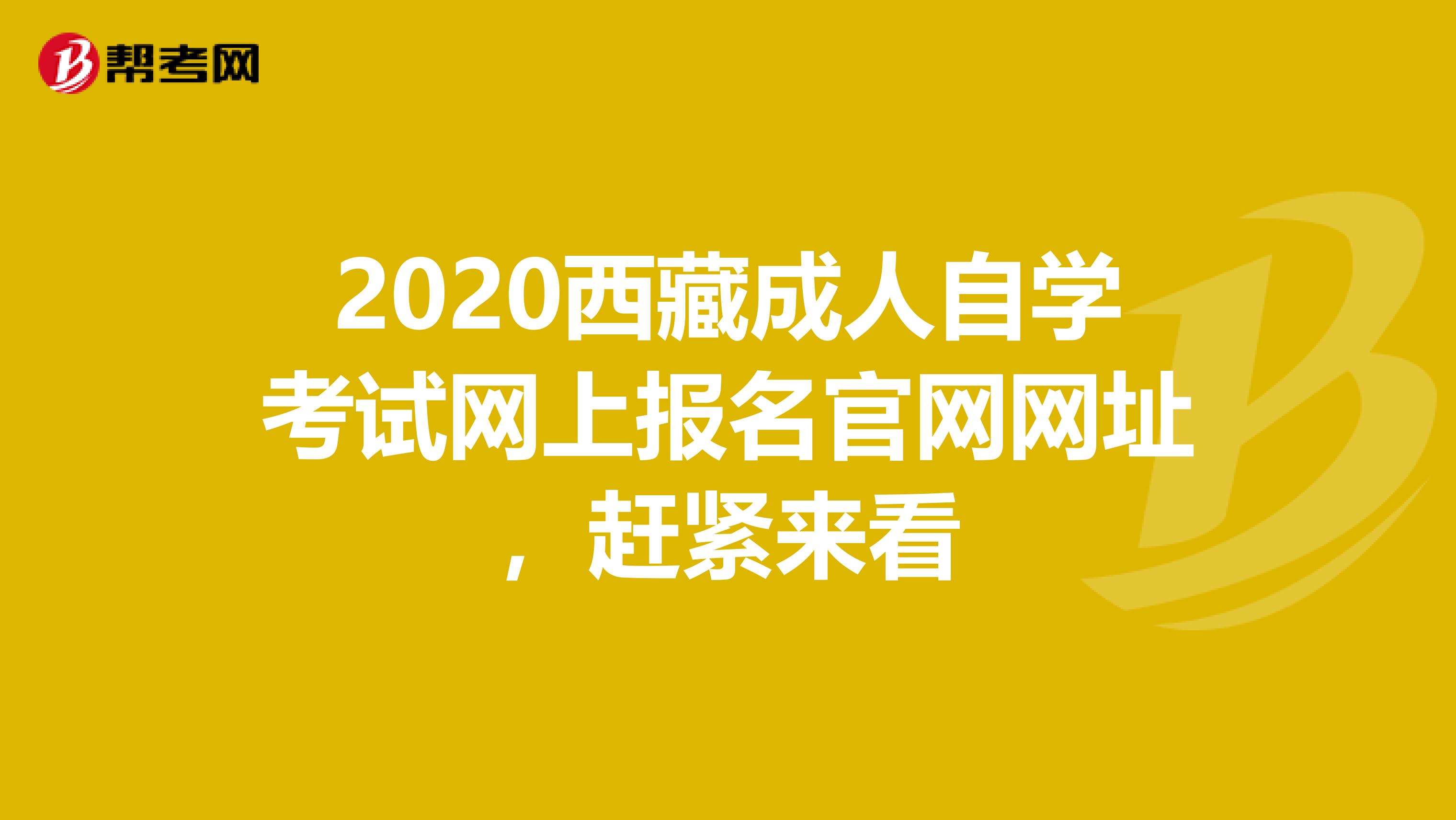 2020西藏成人自学考试网上报名官网网址，赶紧来看