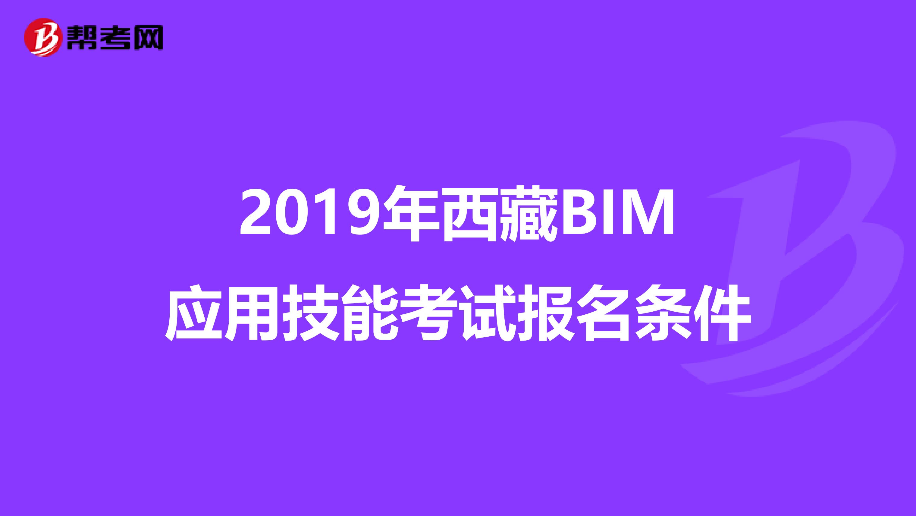 2019年西藏BIM应用技能考试报名条件