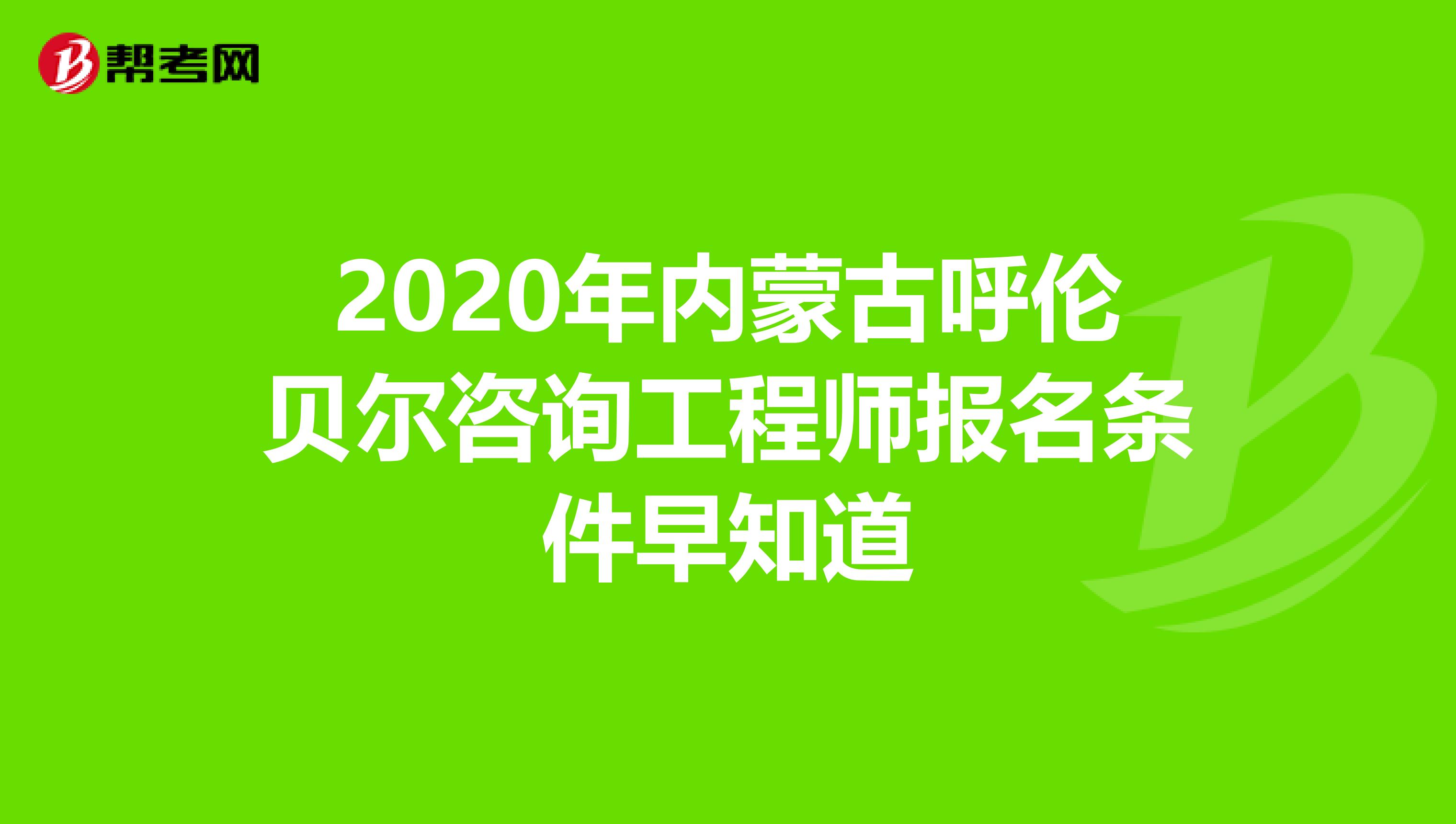 2020年内蒙古呼伦贝尔咨询工程师报名条件早知道
