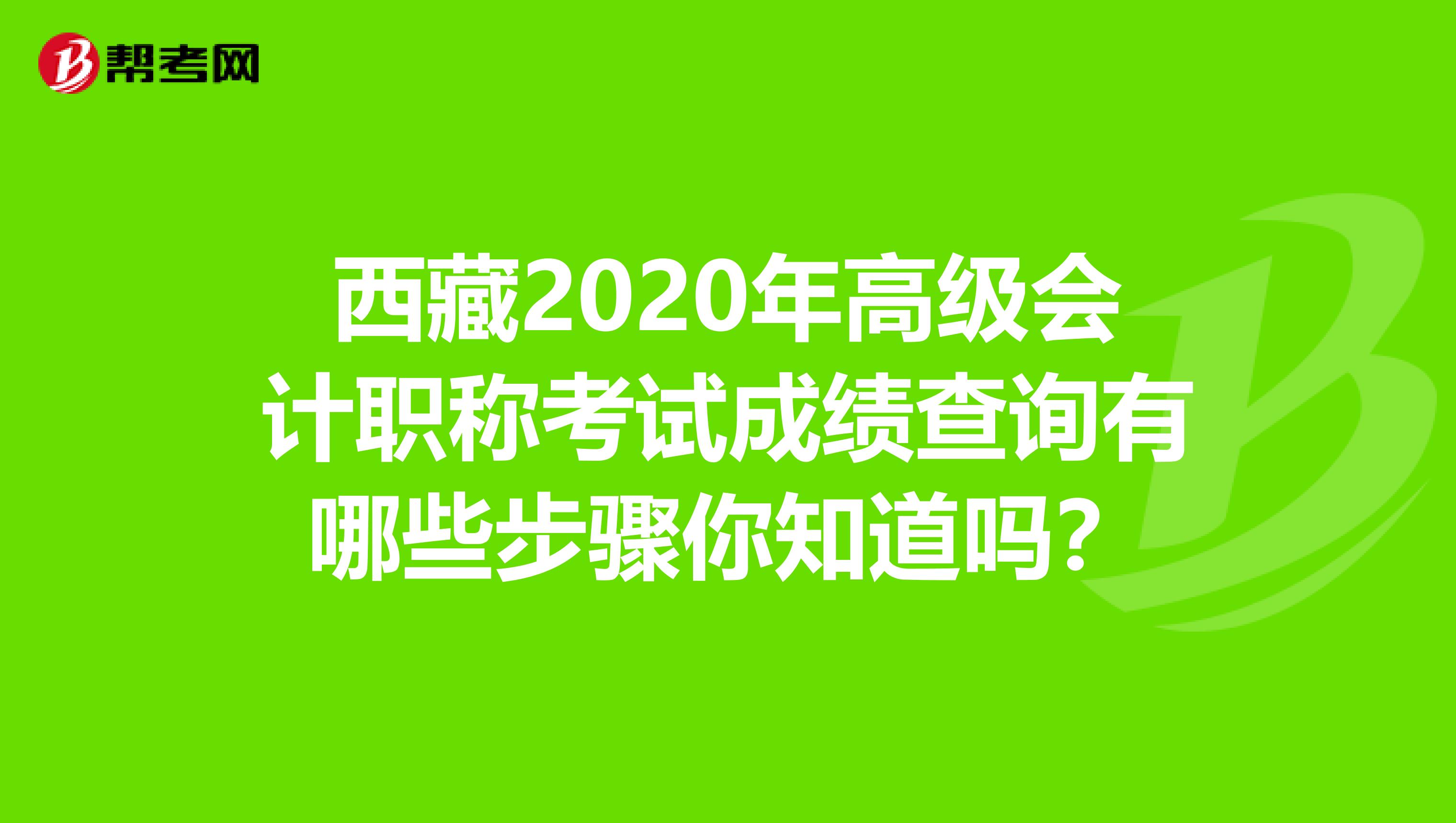 西藏2020年高级会计职称考试成绩查询有哪些步骤你知道吗？