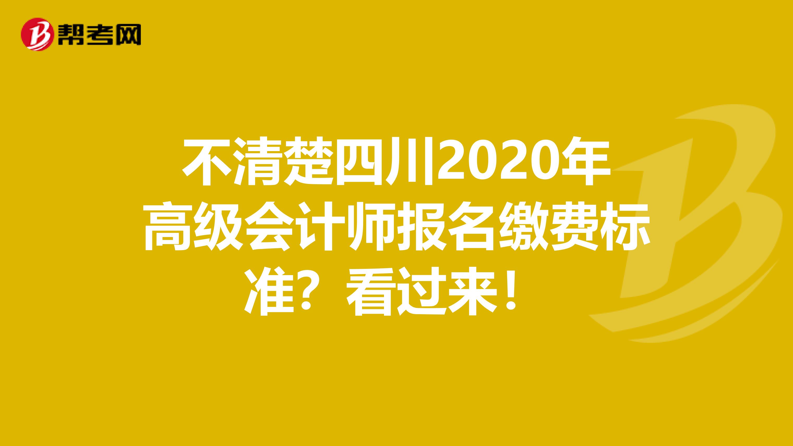 不清楚四川2020年高級會(huì)計(jì)師報(bào)名繳費(fèi)標(biāo)準(zhǔn)？看過來！
