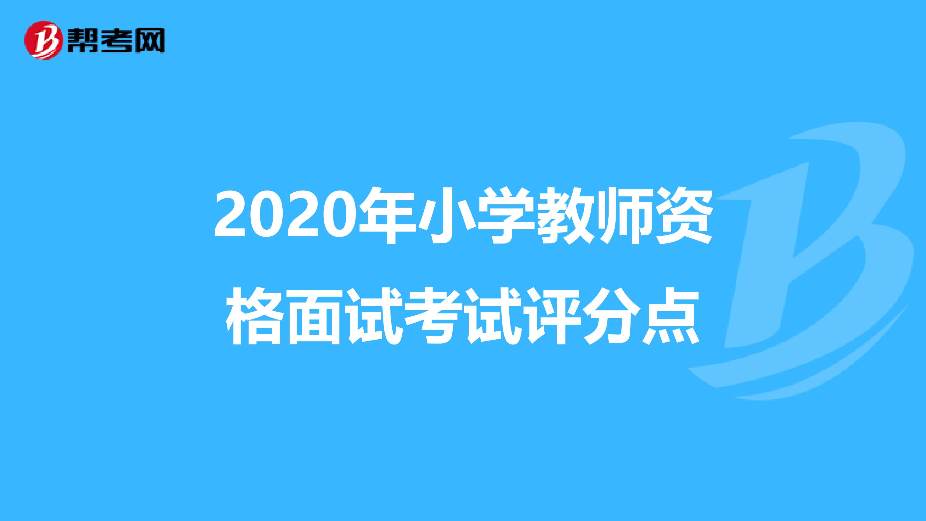 2020年小学教师资格面试考试评分点