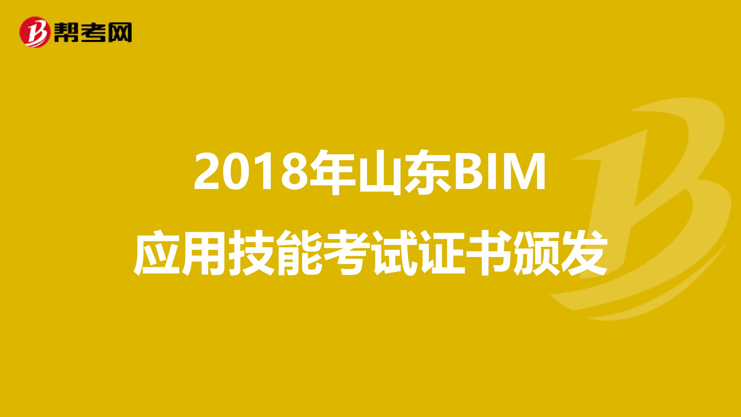 2018年山东BIM应用技能考试证书颁发