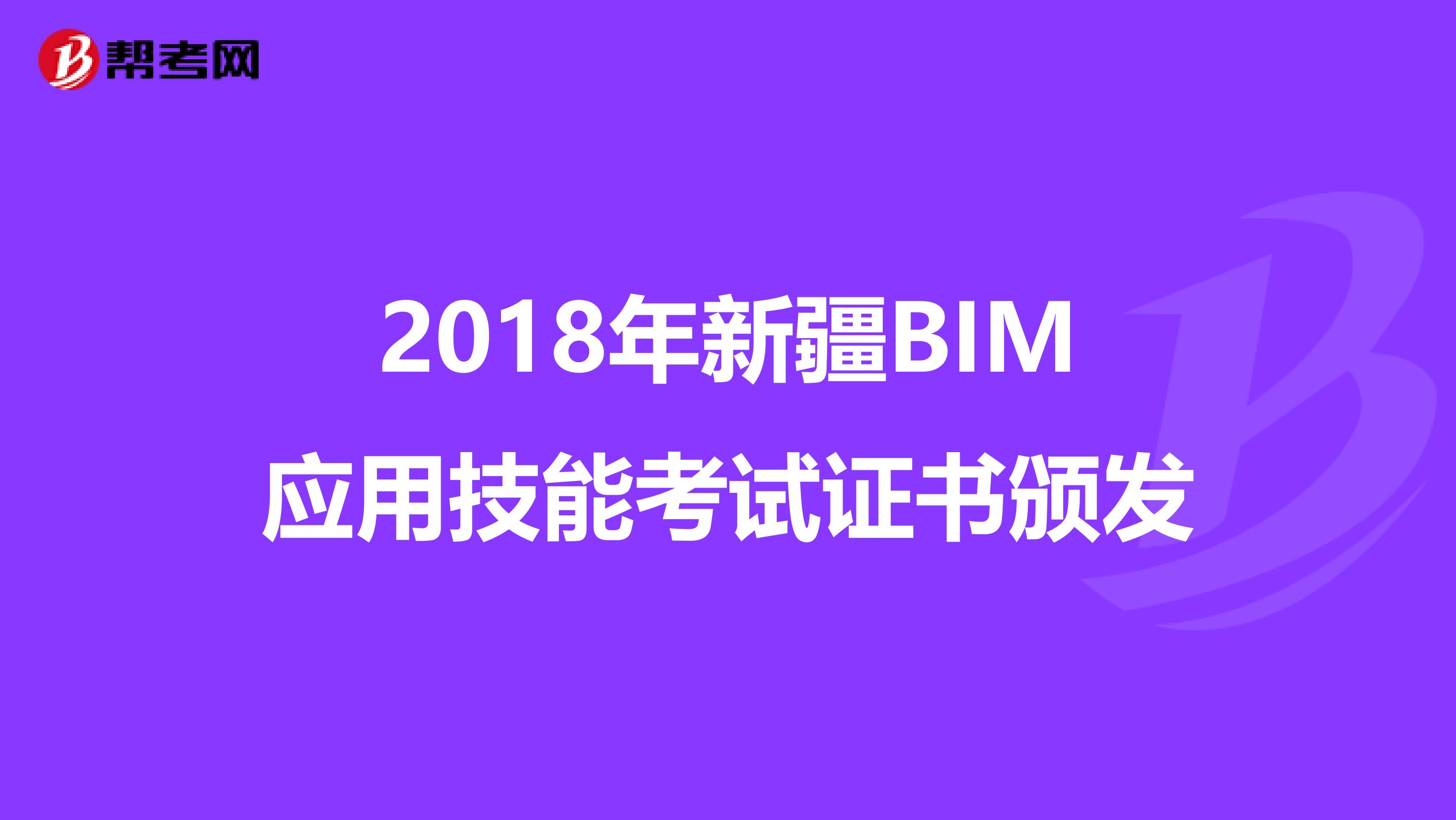 2018年新疆BIM应用技能考试证书颁发