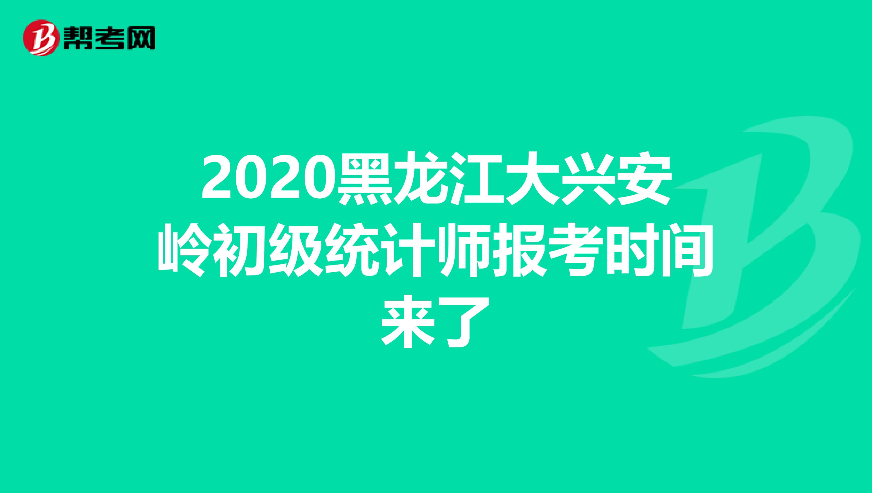 2020黑龙江大兴安岭初级统计师报考时间来了