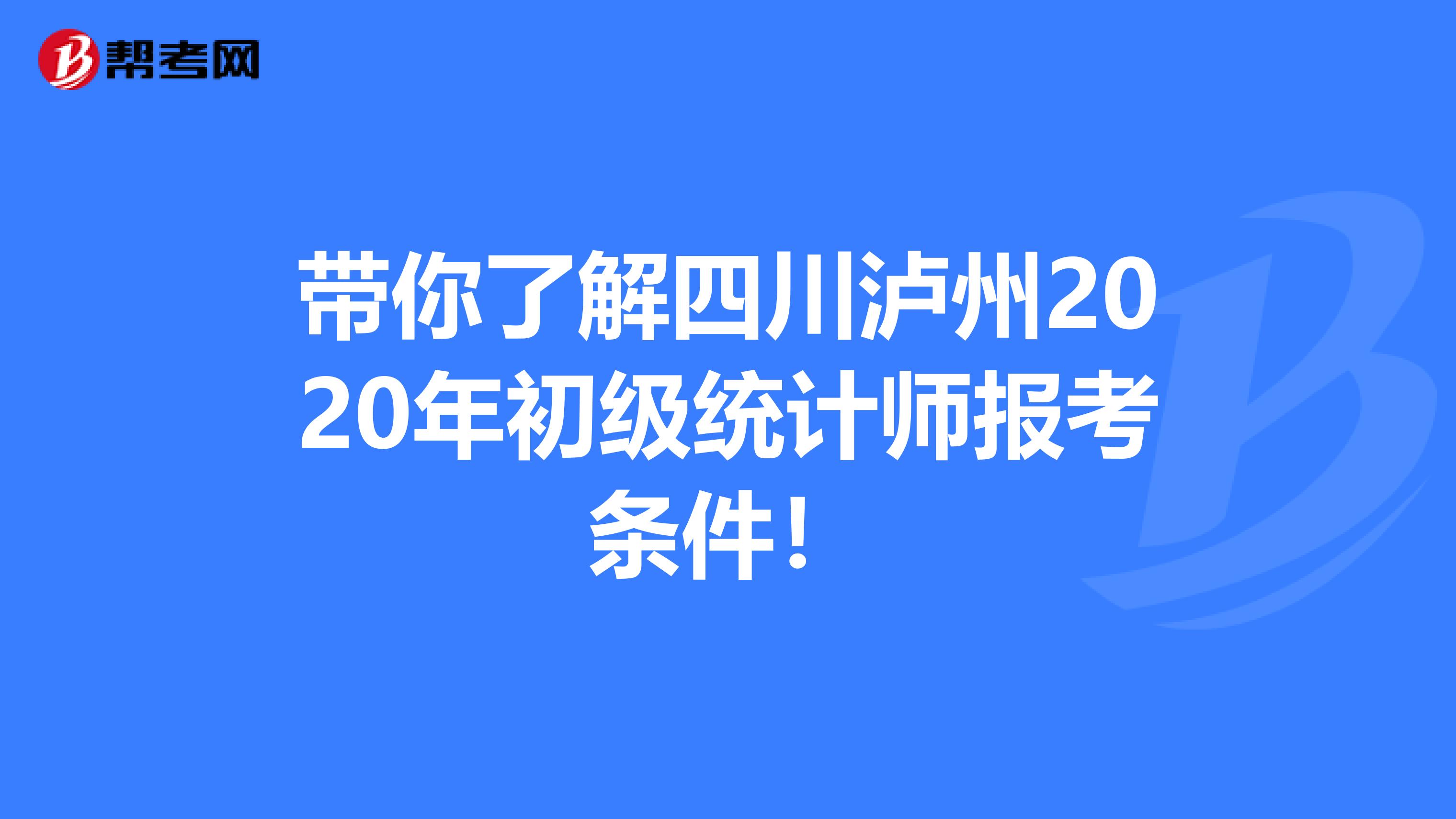 帶你了解四川瀘州2020年初級統(tǒng)計(jì)師報(bào)考條件！